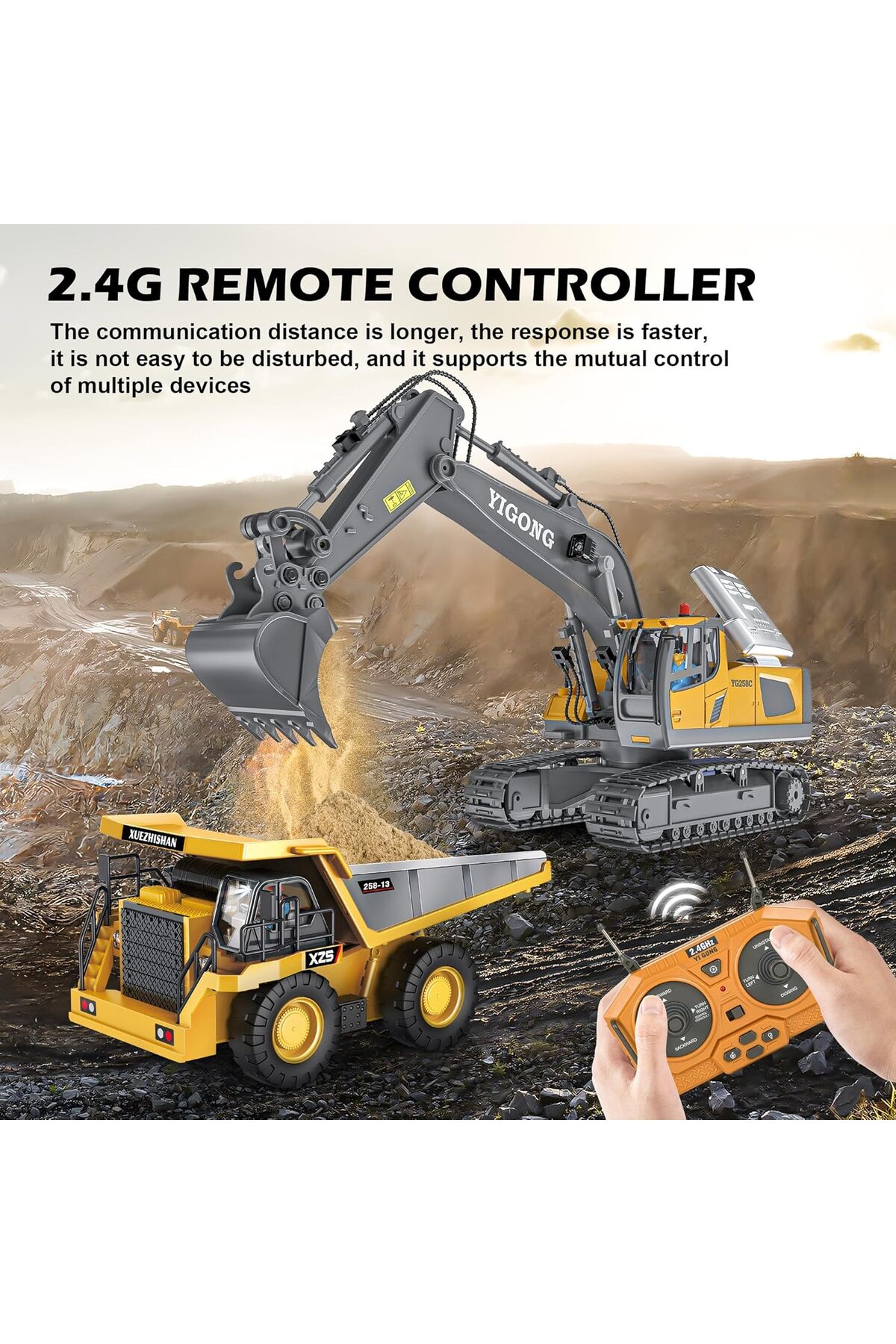 【超特価】YIGONG ラジコン4機セット Online YIGONG 2.4 GHZ UZAKTAN KUMANDALI ŞARJLI METAL EXCAVATÖR VE