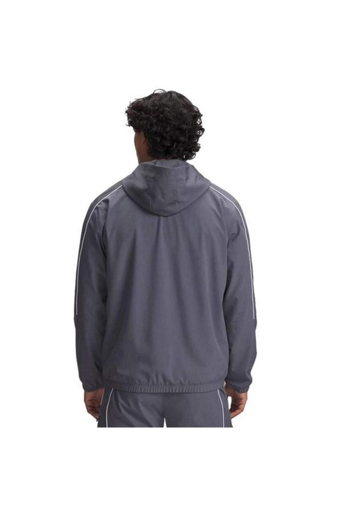 آندر آرمور کاپشن مردانه کلاه دار خاکستری چلنجر مخصوص گرم کردن