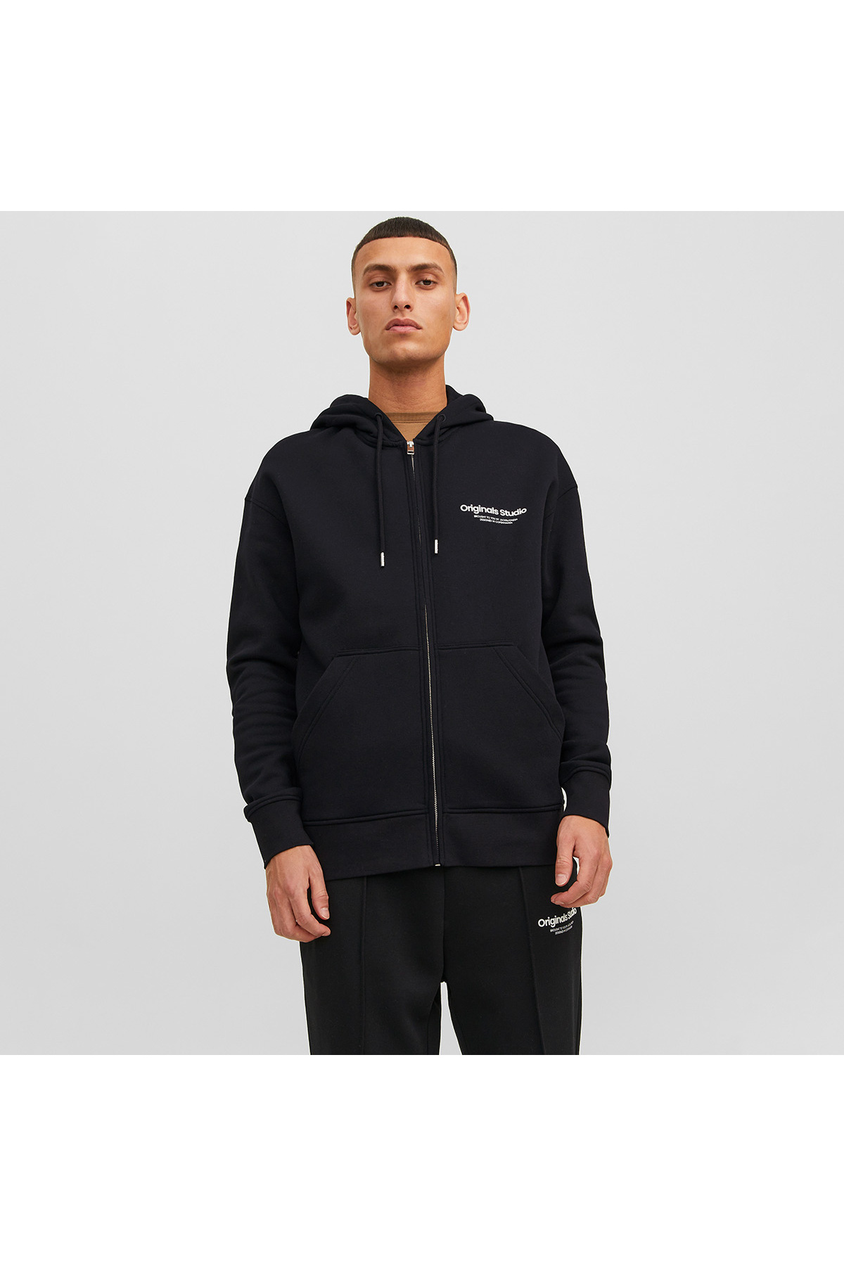 کاپشن مردانه کلاه دار مشکی جک اند جونز مدل Vesterbro جک اند جونز سویشرت Jack & Jones