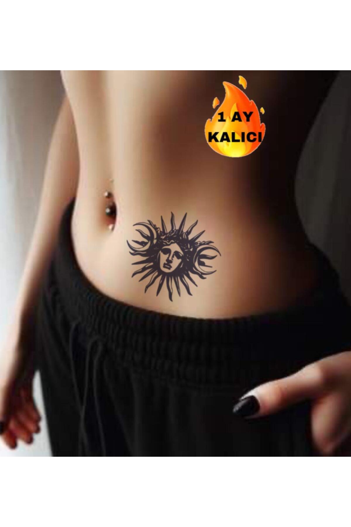 Mecit Tuhafiye 1 AY KALICI MEDUSA GÜNEŞ KADIN KOL BİLEK VÜCUT İÇİN GEÇİCİ DÖVME