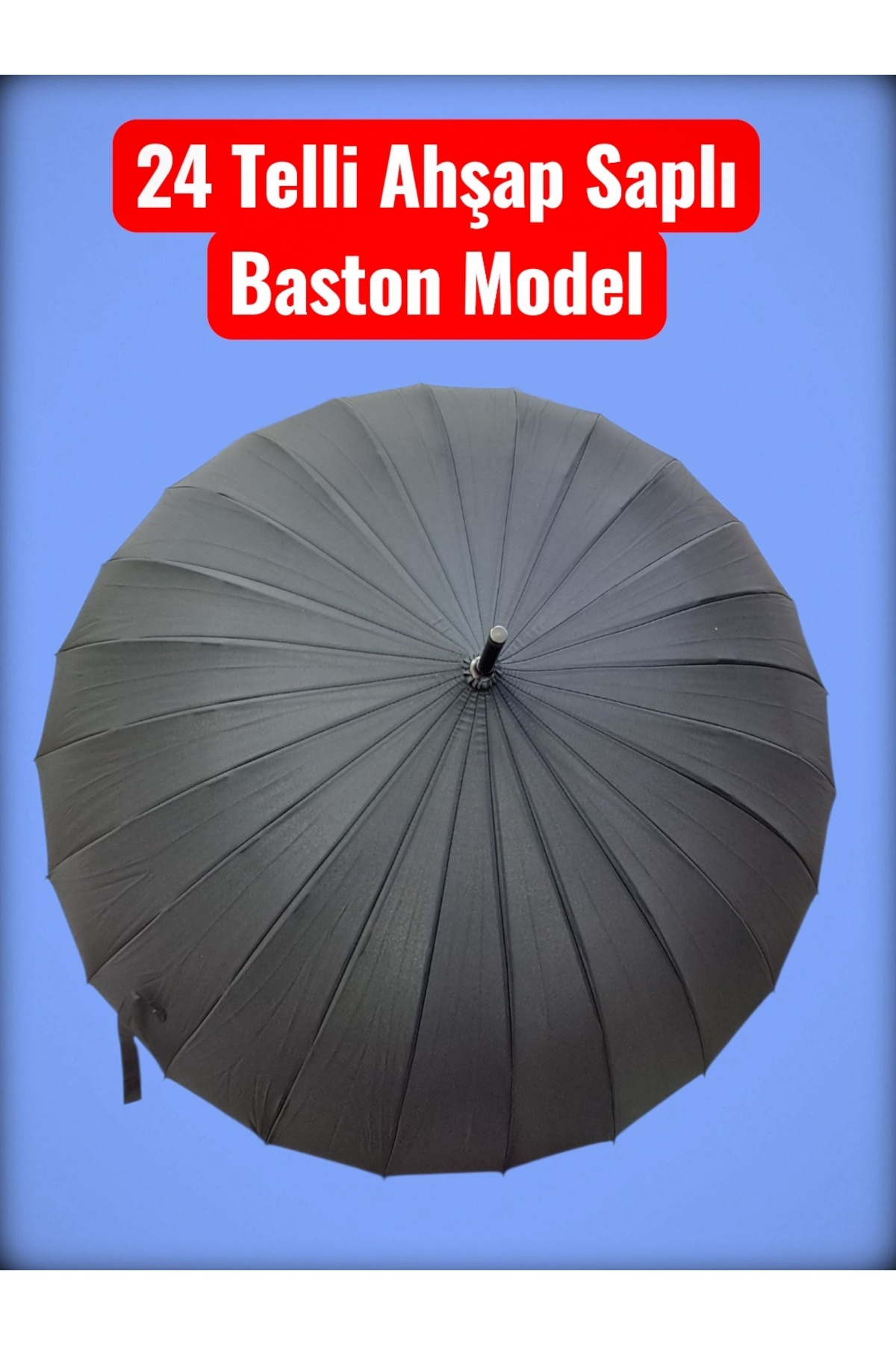 Rainwalker 24 Telli Ahşap Saplı Baston Model Ultra Sağlam Fiber Gövde Rüzgar Korumalı Şemsiye