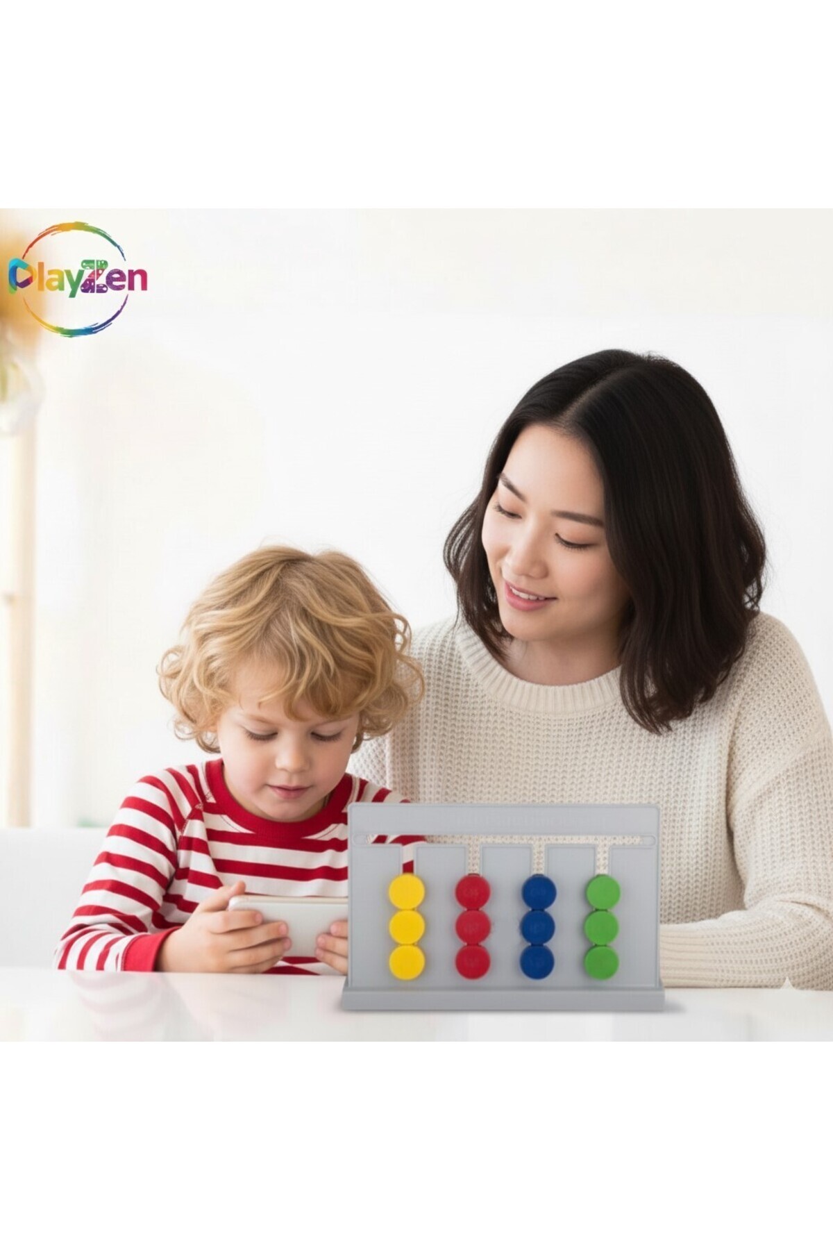 PlayZen Master Abacus Rubik Abaküs Montessori Zeka Oyunu Dijital Oyun Kartları Ile Destekli fotoğrafı 2 (önizleme)