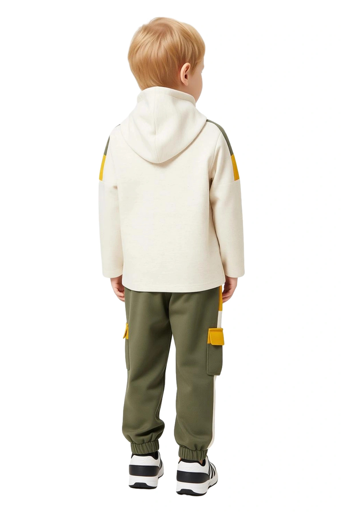 Erkek Çocuk Pamuklu İnce Örme Kapüşonlu Sweatshirt ve Eşofman Altı Takımı Kaliteli Şık Rahat