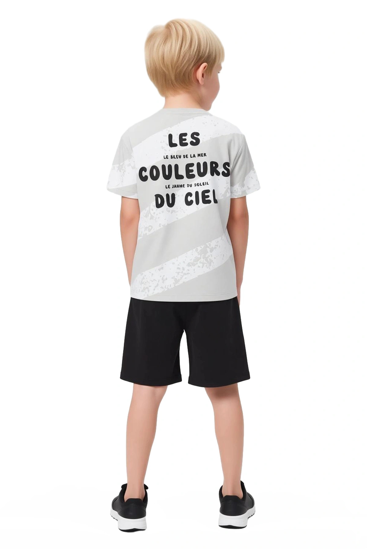 Erkek Çocuk Pamuklu Bisiklet Yaka Kısa Kollu T Shirt Ve Şort Takımı Kaliteli Şık Rahat