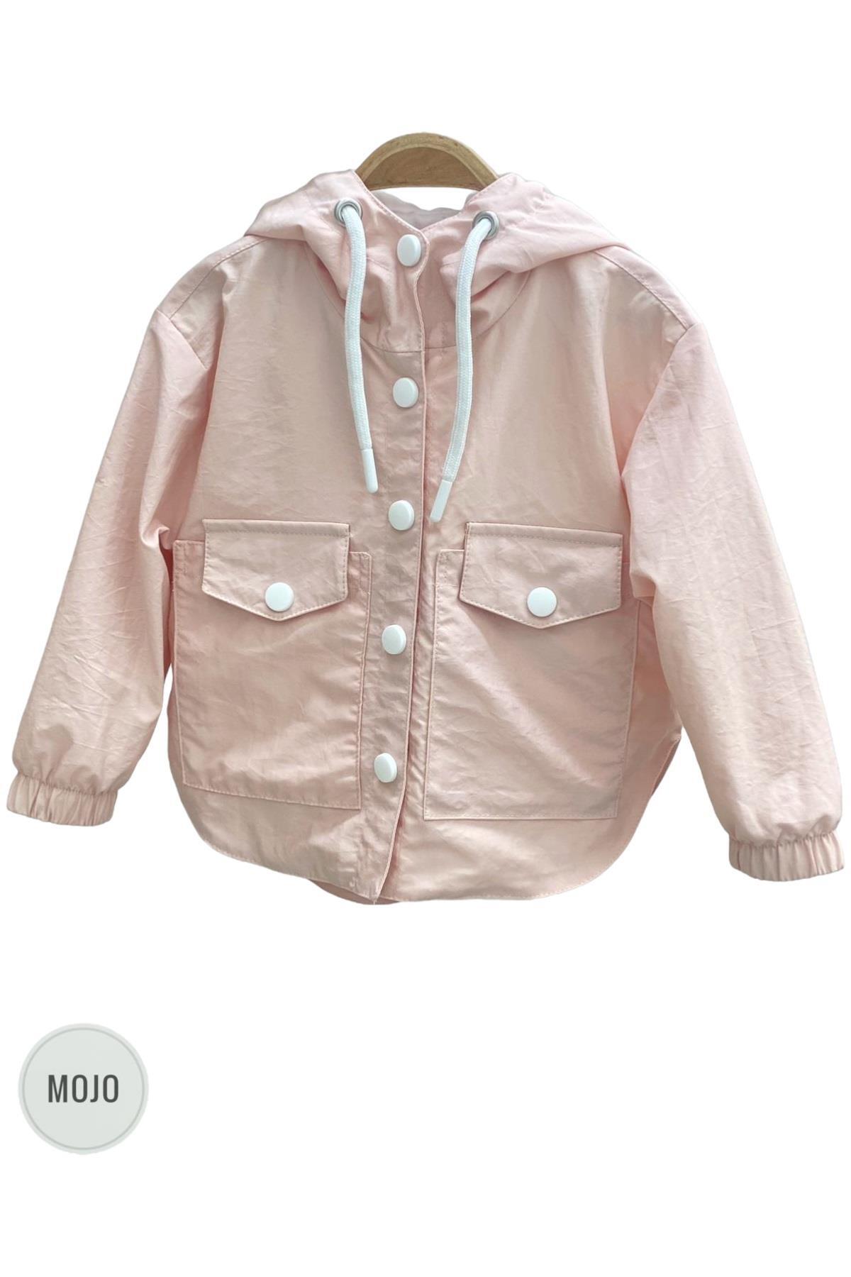 Escabel Kız Bebek 1-5 Yaş Paraşüt Astarlı Kapüşonlu Yağmurluk Pudra fotoğrafı 2 (önizleme)