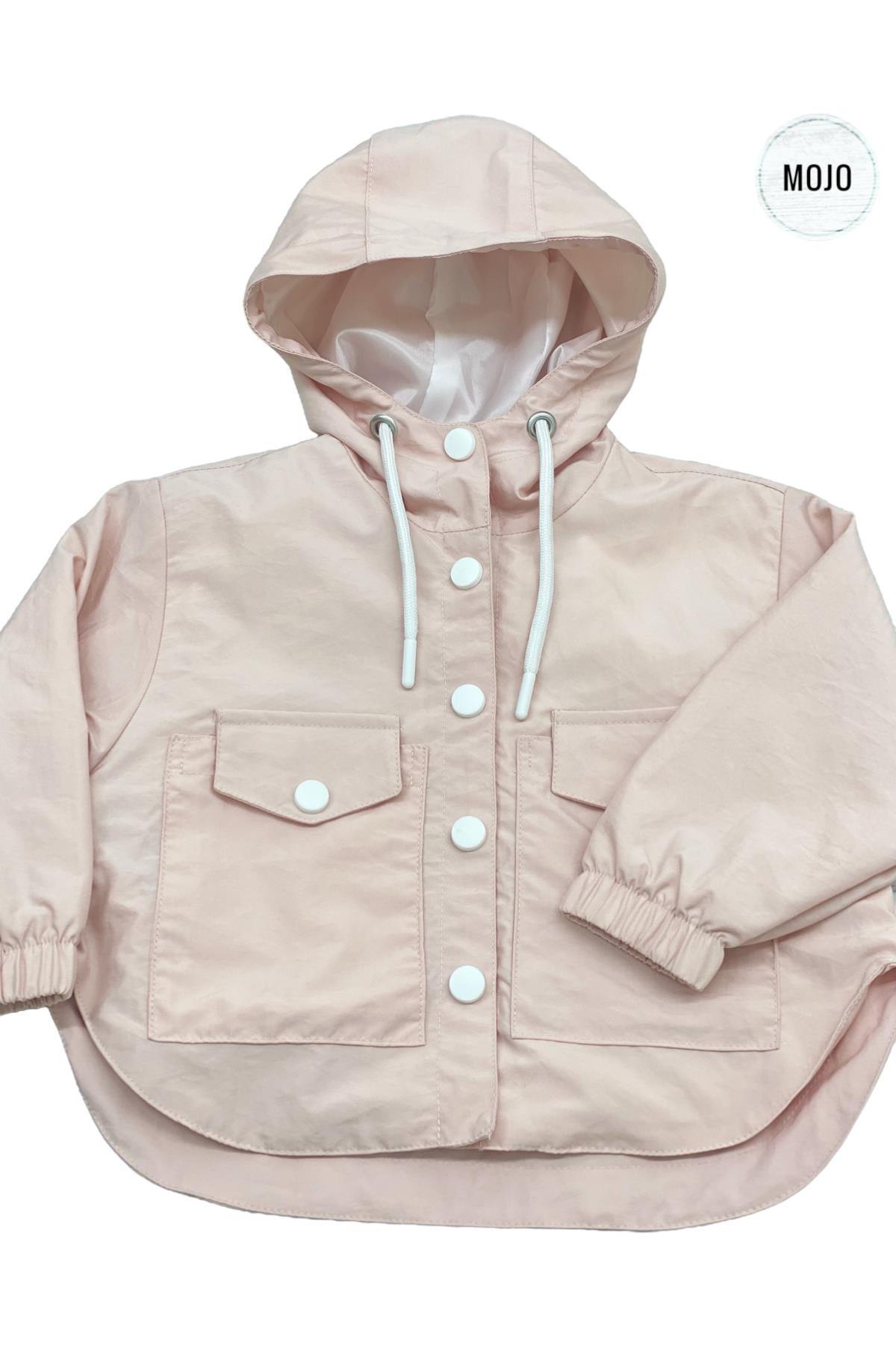 Escabel Kız Bebek 1-5 Yaş Paraşüt Astarlı Kapüşonlu Yağmurluk Pudra fotoğrafı 5 (önizleme)
