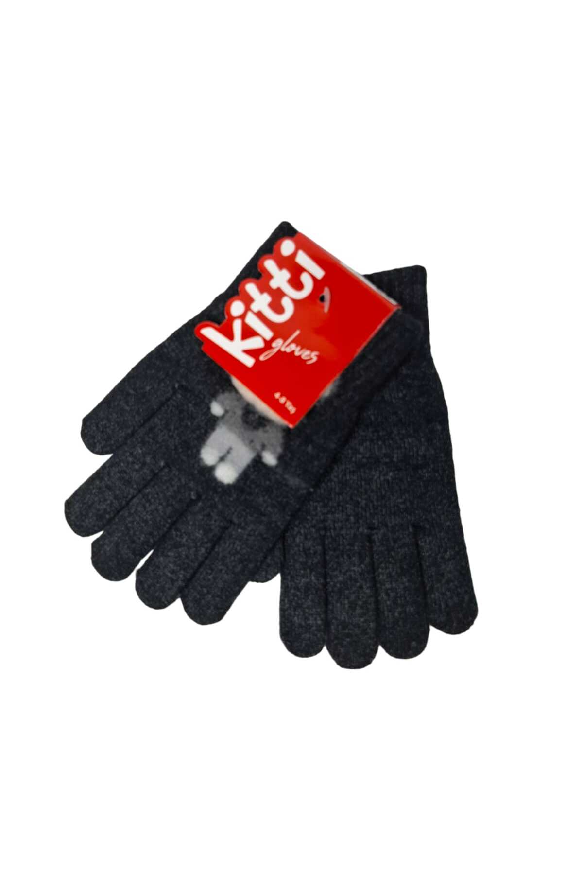 Kitti Spteks 4-8 Yaş Erkek Çocuk Antrasit Renk Ayıcık Figürlü Kışlık Örme Eldiven fotoğrafı 4 (önizleme)
