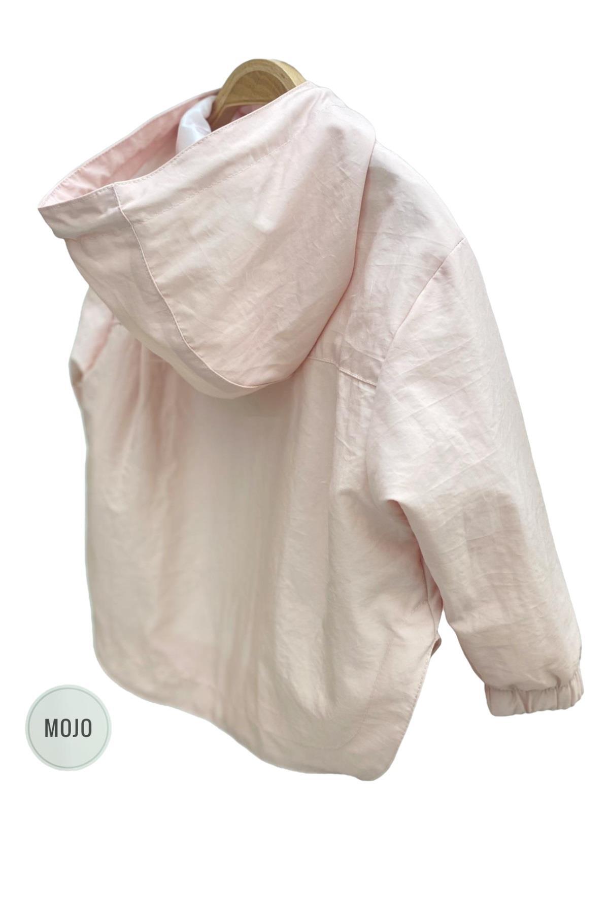 Escabel Kız Bebek 1-5 Yaş Paraşüt Astarlı Kapüşonlu Yağmurluk Pudra fotoğrafı 4 (önizleme)