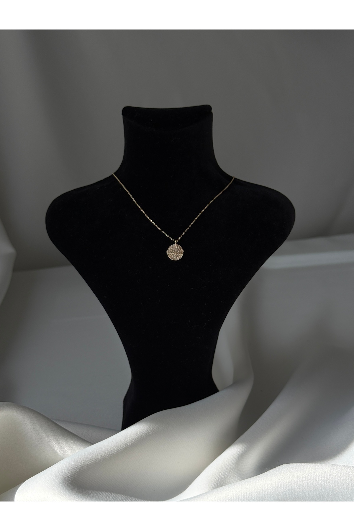 Zirkon Taşlı Kolye Gold 45 cm