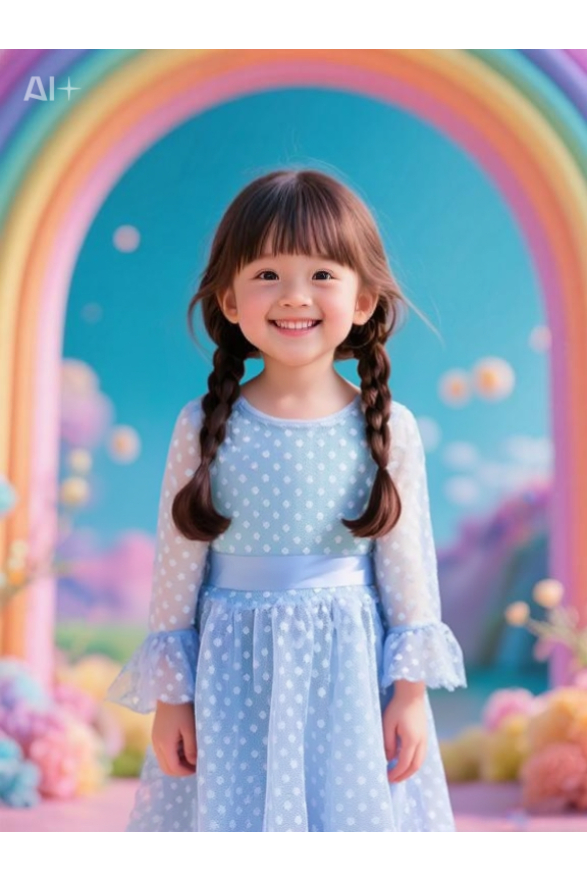 Lunas tekstil Tokalı Puantiyeli Kabarık Tüllü elbise fotoğrafı 6 (önizleme)