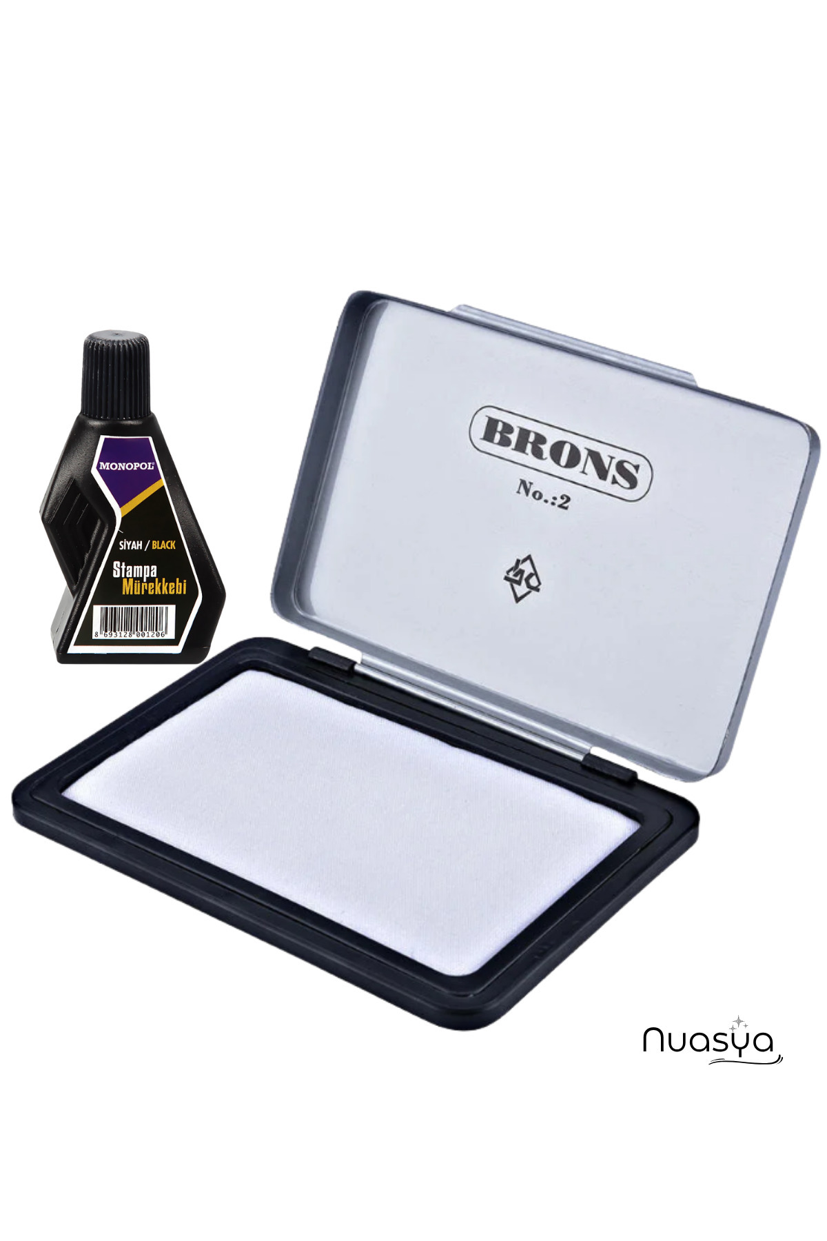 Brons Metal Istampa No.2 Orta Boy 12x8 ve Siyah Istampa Mürekkebi Stampa Siyah