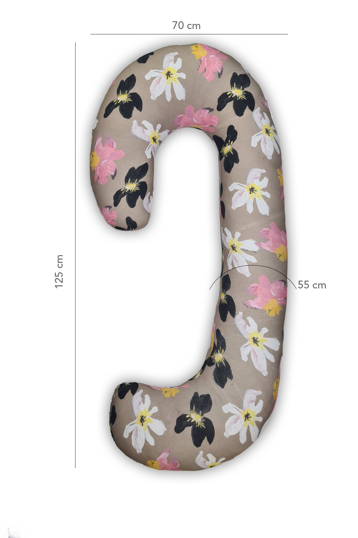 PUFYMAX Hamile yastığı,sarılma yastığı aktivite yastığı pamuk kumaş (Çiçekli) fotoğrafı 4 (önizleme)