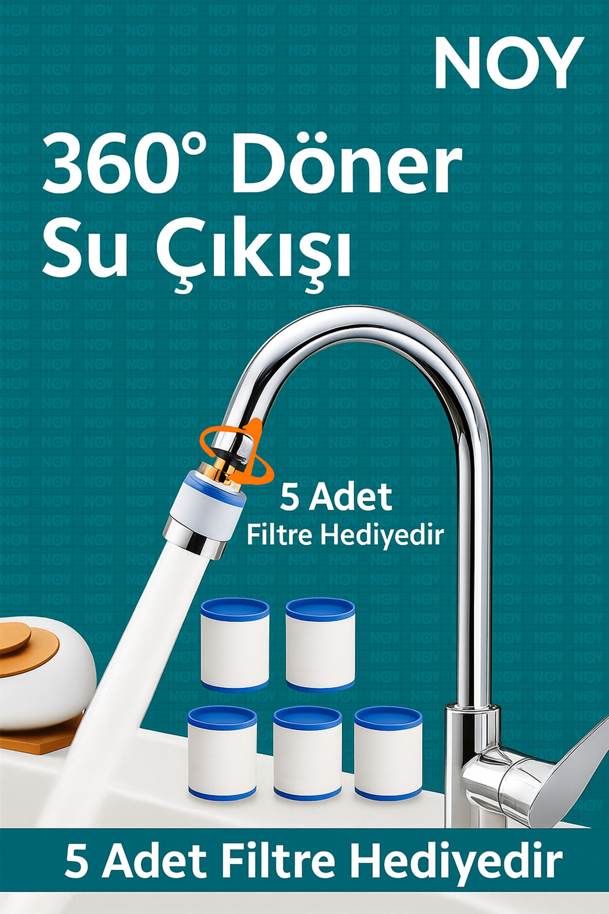 NOY Filtreli Duş Başlığı Su Arıtıcı ve Kireç Önleyici Musluk Başlığı