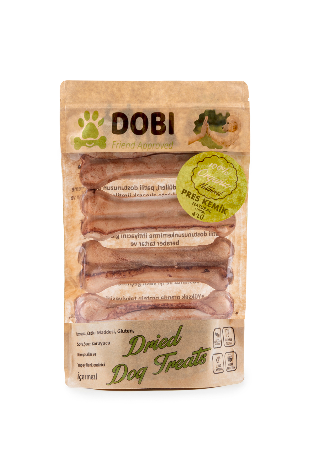 DOBİ %100 Doğal Organik Köpek Ödül Maması Pres Kemik Natural 4’lü | Katkısız, Gluten ve Koruyucu İçermez - Fiyatı, Yorumları