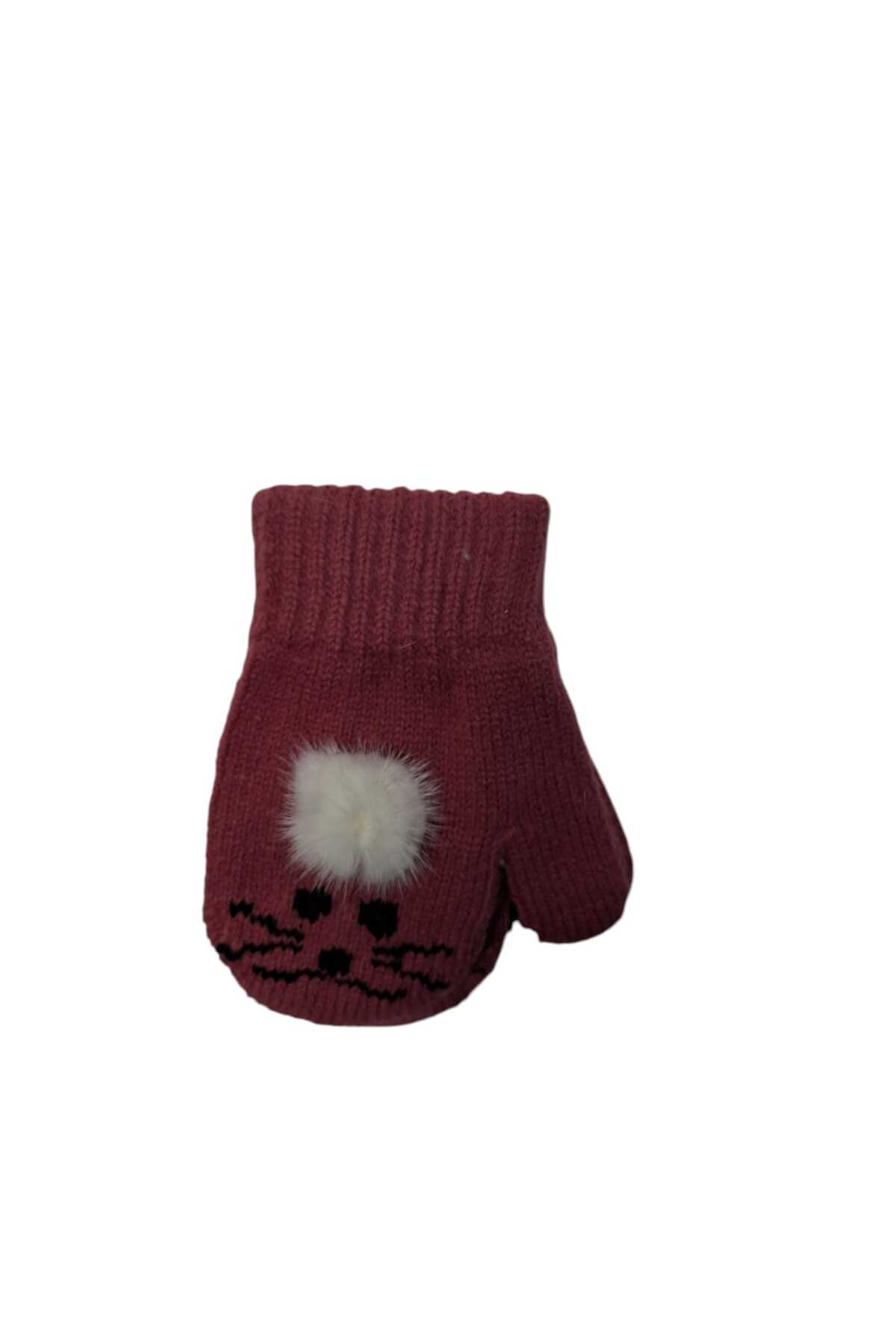 Kitti Spteks 1-3 Yaş Kız Çocuk Menekşe Renk Hayvan Desenli Ve Figürlü Kışlık Örme Eldiven fotoğrafı 3 (önizleme)