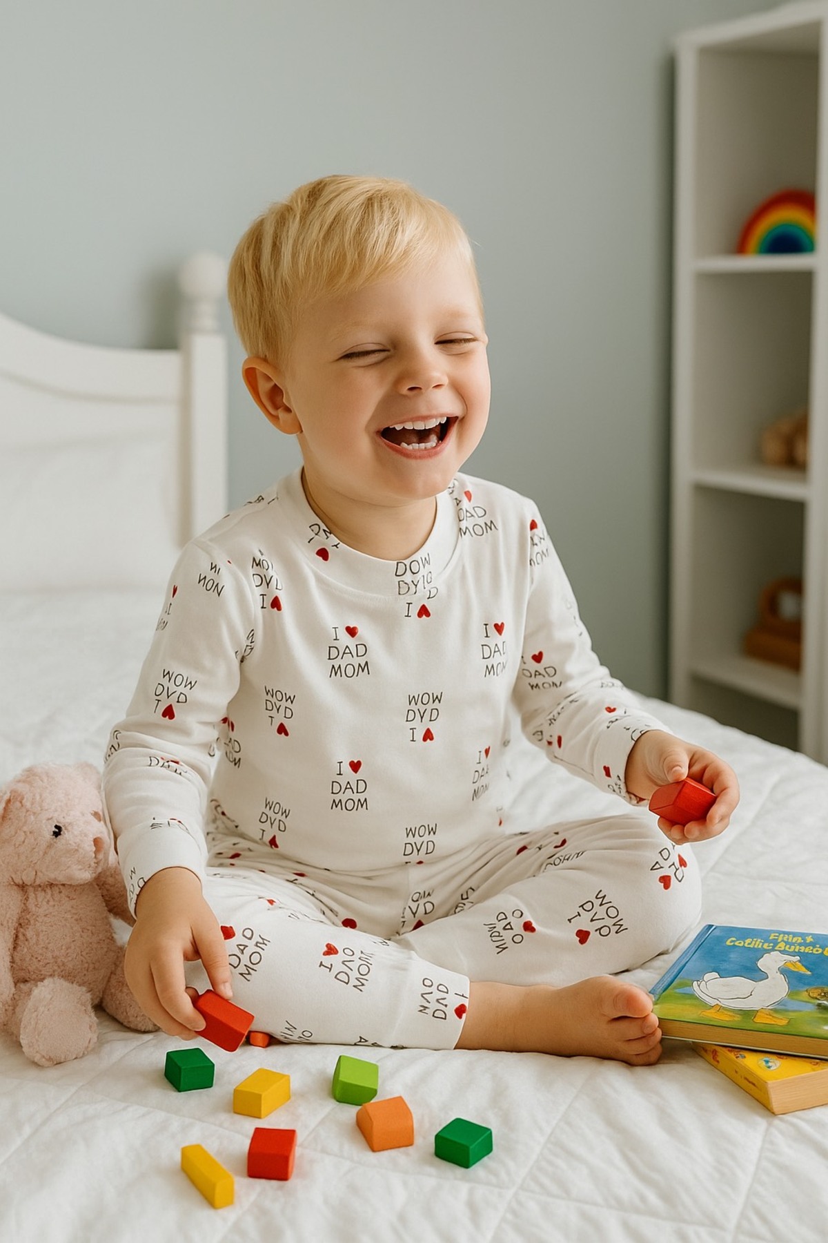 Vivolas %100 Pamuk Çocuk Unisex Desenli Pijama Takımı 1-8 Yaş (Uzun Kollu, 2’li Takım) fotoğrafı 2 (önizleme)