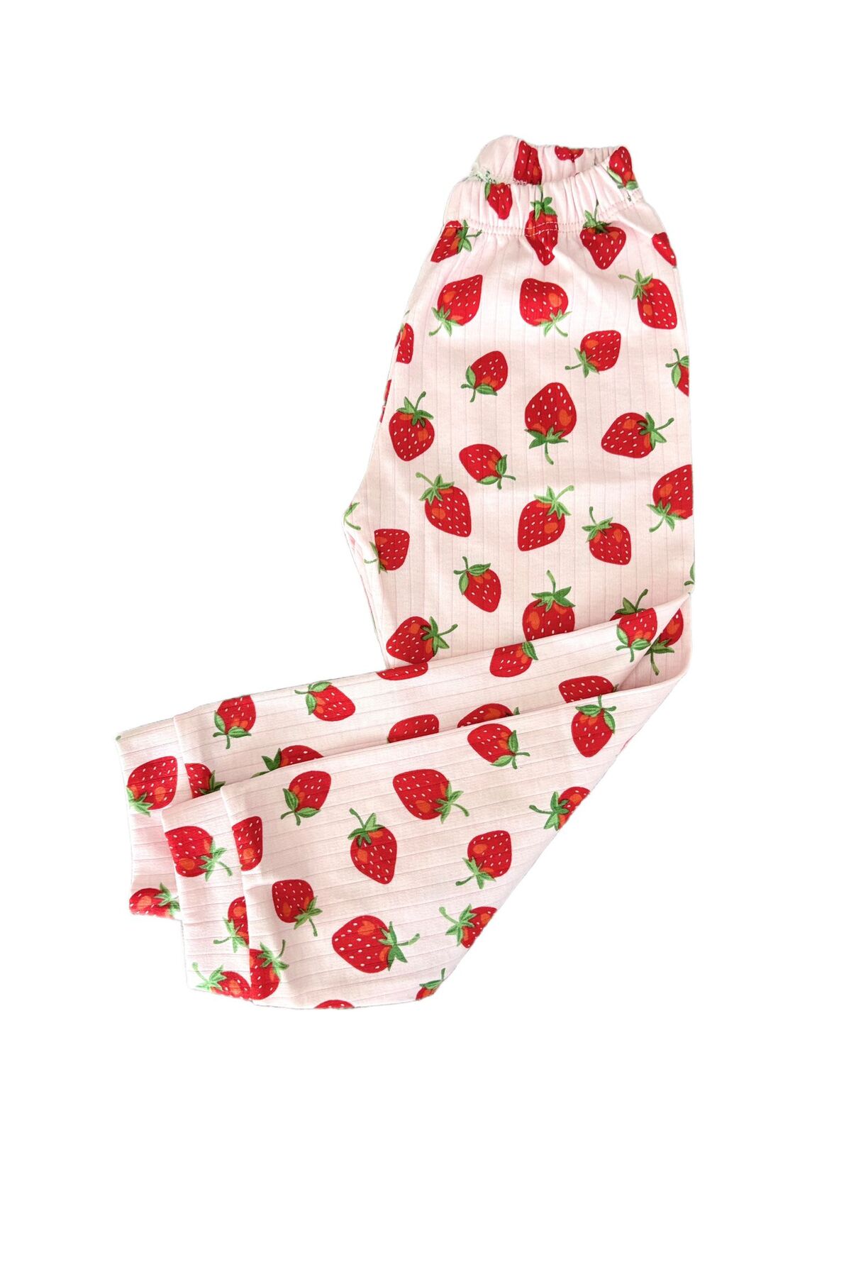 mışıl mışıl kids Kız Çocuk Pembe Çilekli Pamuklu Pijama Takımı fotoğrafı 5 (önizleme)