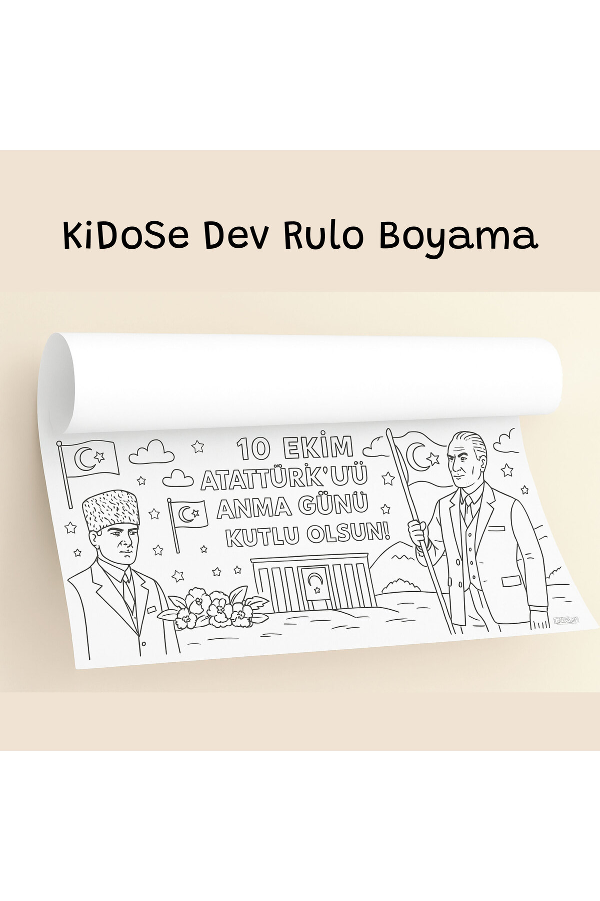 نقاشی غولپیکر رولشده با تم یادبود آتاترک، ۱۰ نوامبر – ۲۰۰×۶۰ سانتیمتر