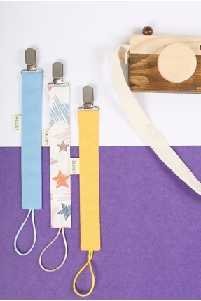 GLORY BABY Emzik Askısı - Emzik Zinciri - Emzik Tutacağı - 3'lü Set - %100 Pa...