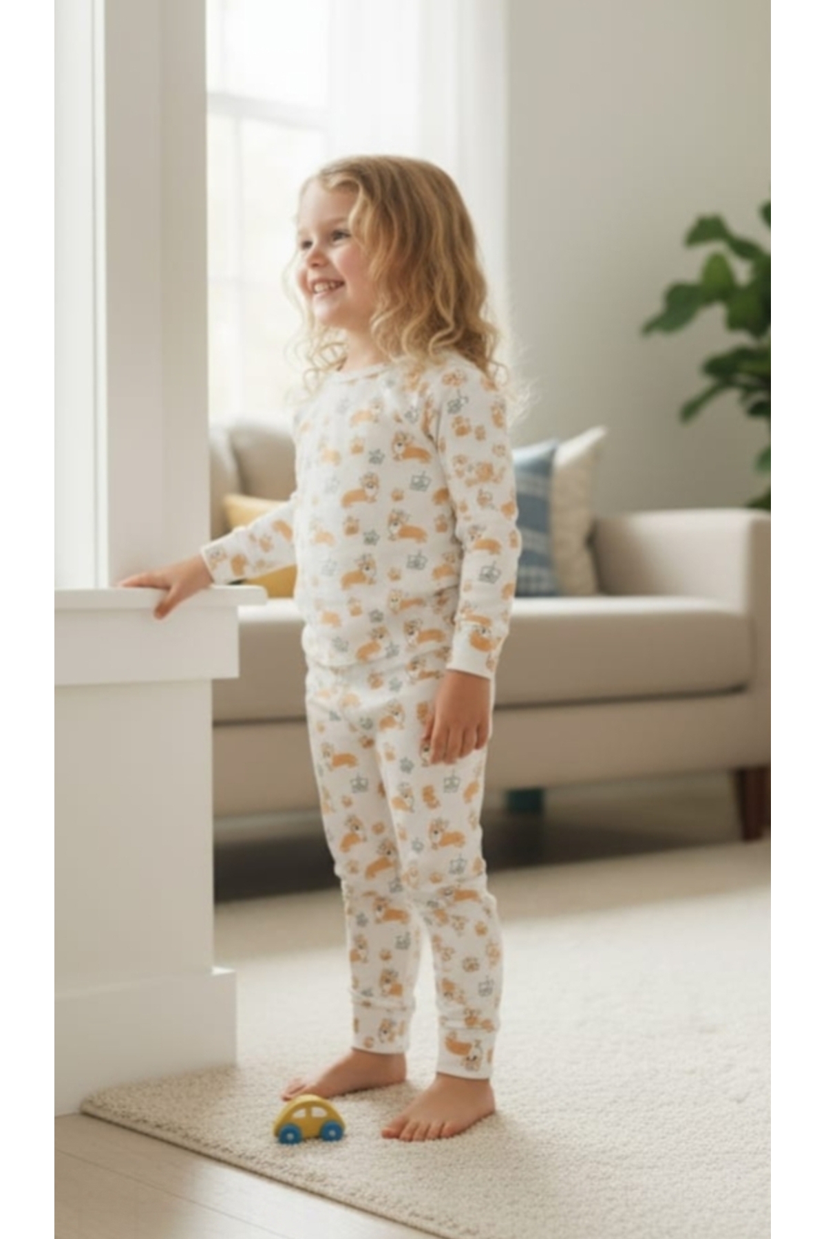 bright moon Kız çocuk pijama takımı %100 pamuk fotoğrafı 3 (önizleme)