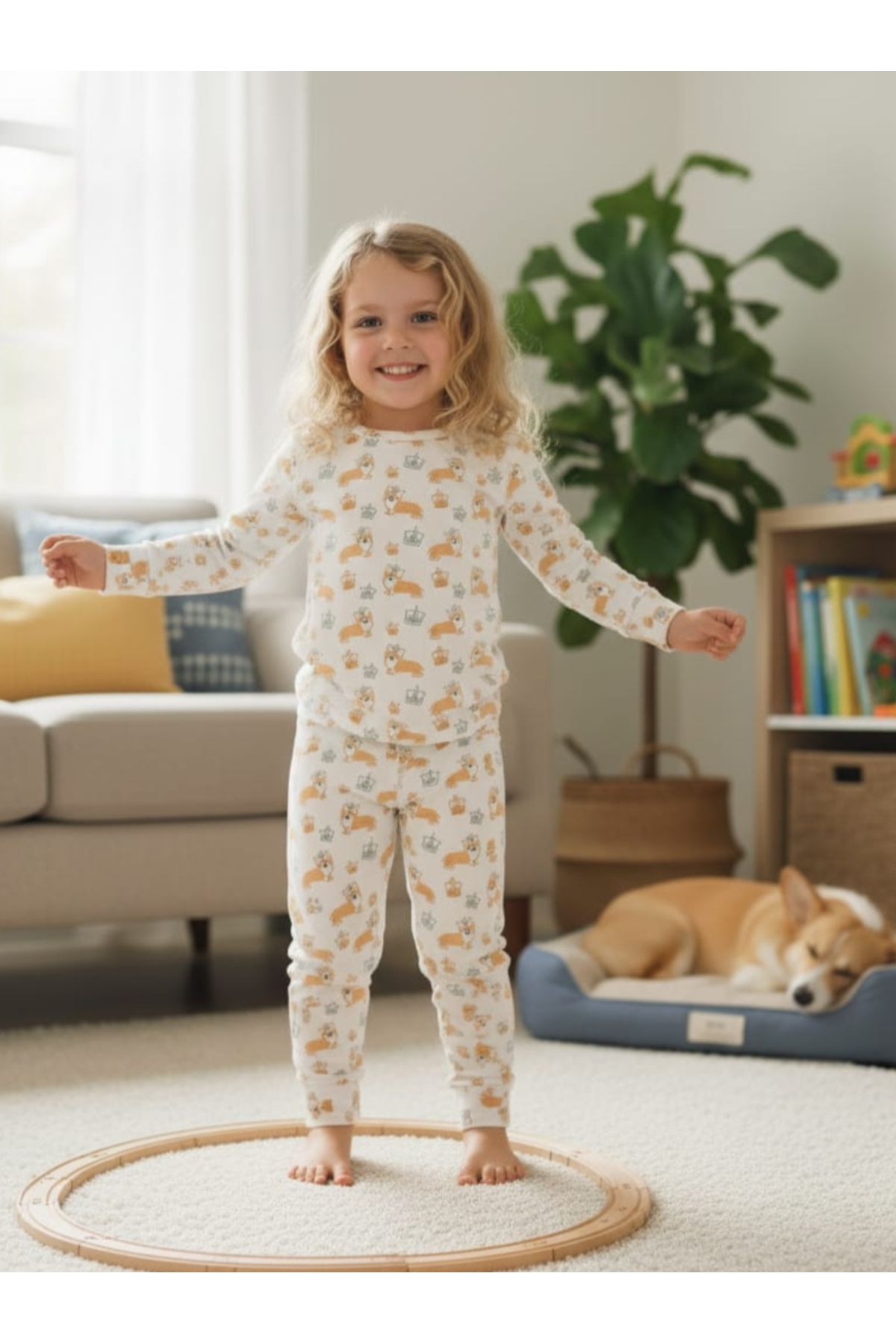 bright moon Kız çocuk pijama takımı %100 pamuk fotoğrafı 2 (önizleme)