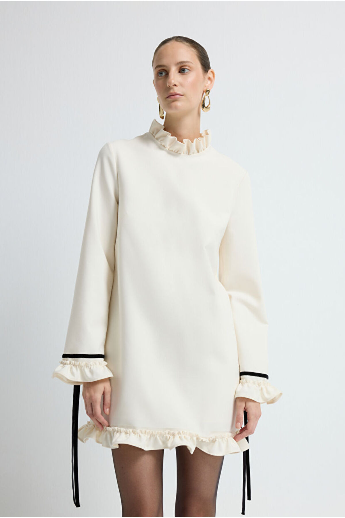 adL  Gabardin Bağlamalı Elbise - Görsel 2