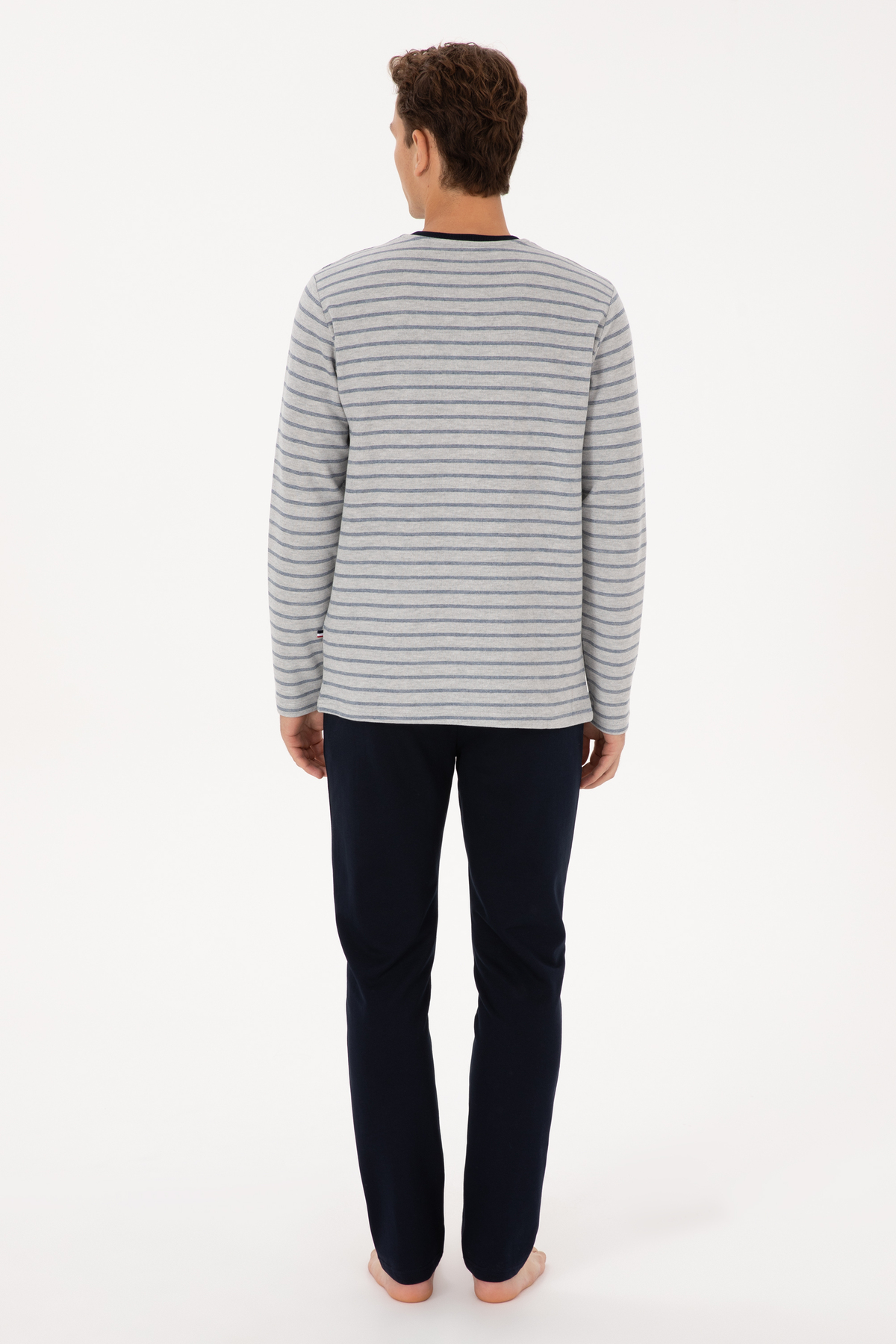 ست پیژامه و لباس خواب مردانه یقه گرد | یو اس پولو U.S. Polo Assn. 1209358 TR - تصویر 5