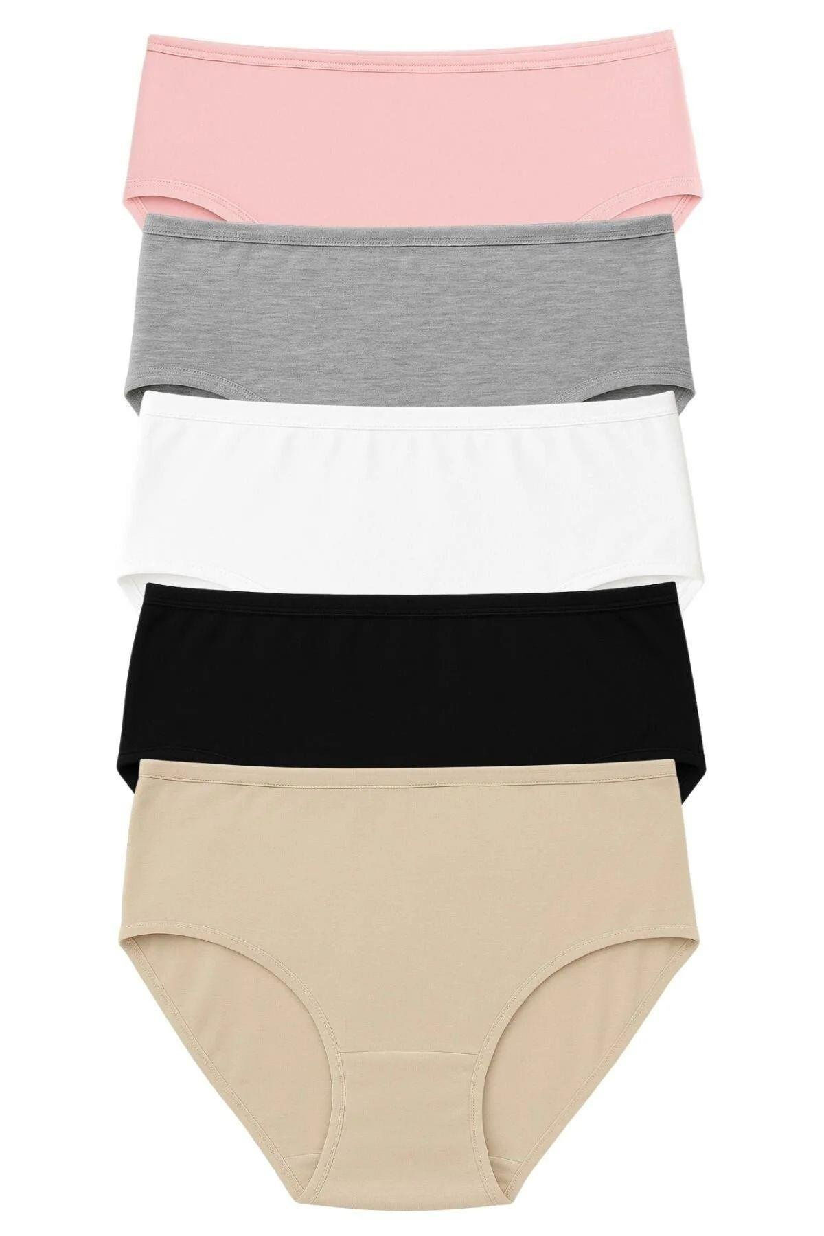 pilelistore Pk40004 Büyük Beden Yüksek Bel Külot 5 Li Paket