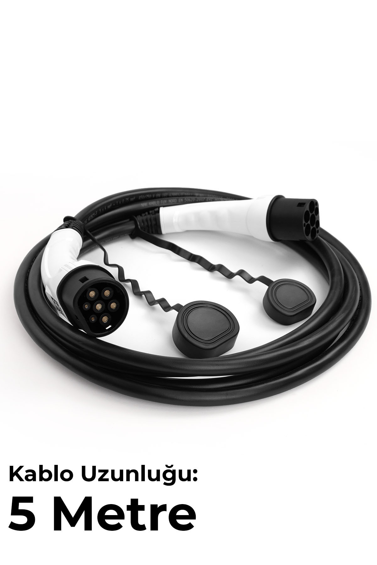 goboenergy 5 Metre Elektrikli Araç Şarj Kablosu 22kw Tip 2 – Trifaze | Siyah | 32a