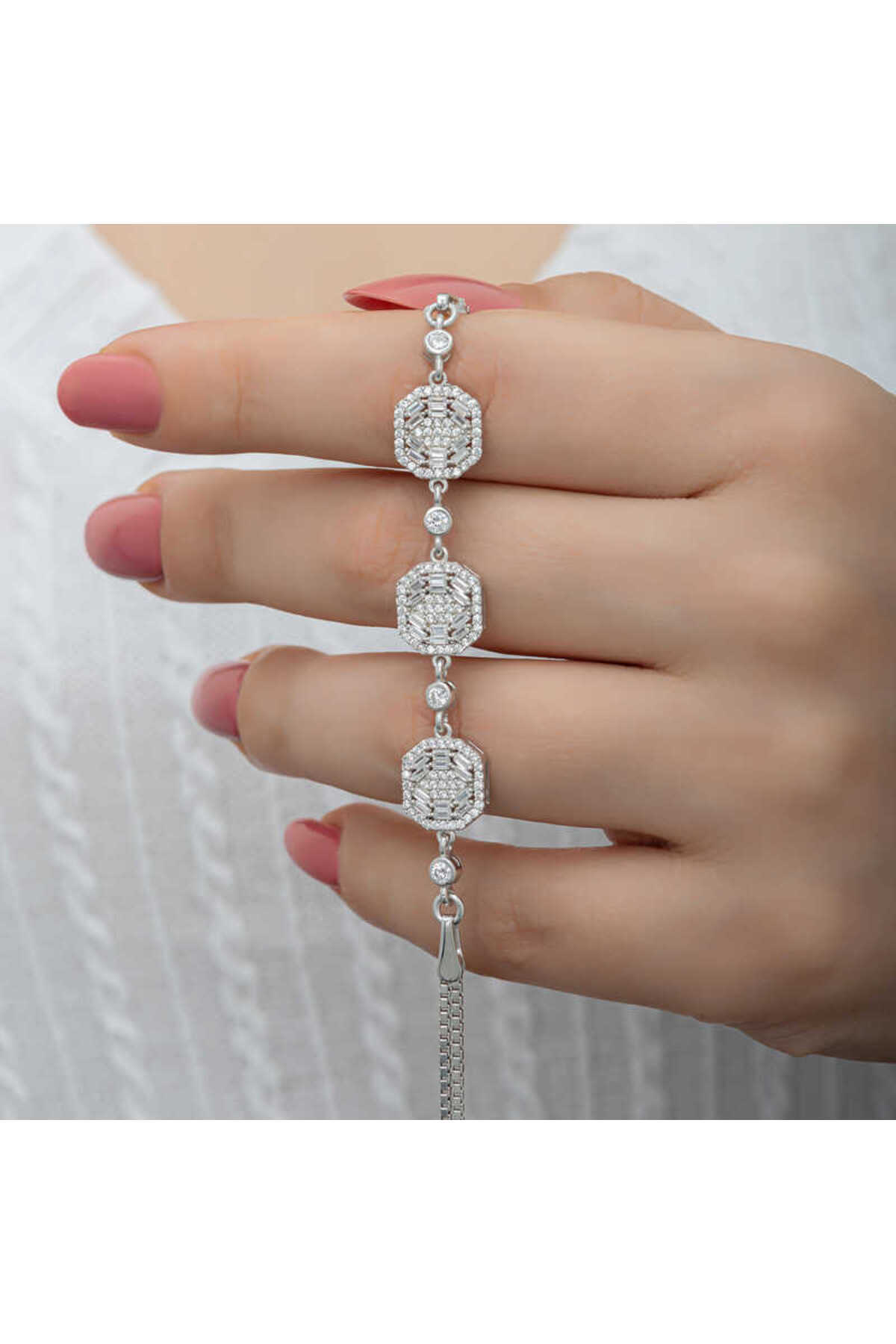 DENİSAM 925 Ayar Gümüş Baget Kadın Bileklik