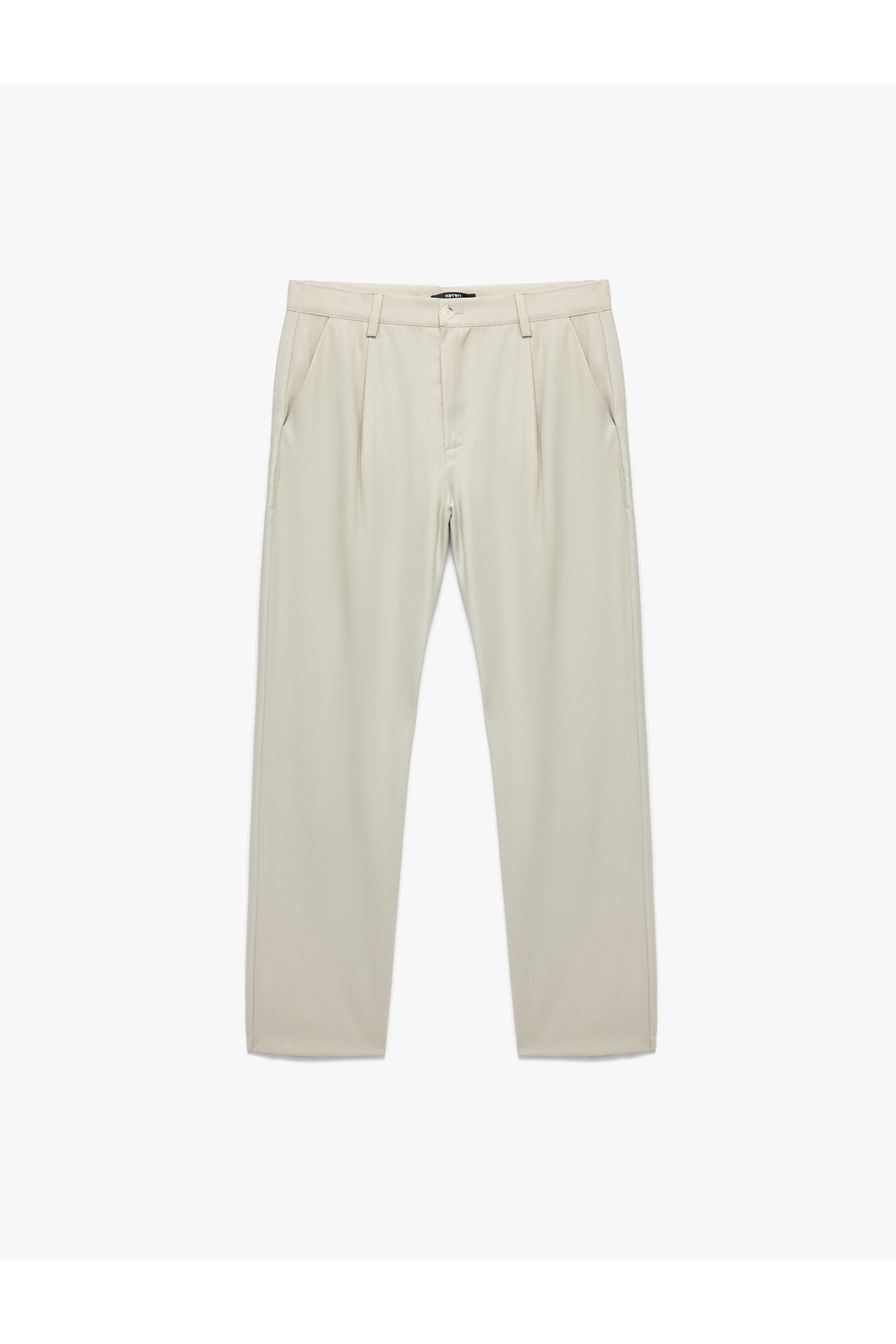 Koton Oversize Viskon Cep Detaylı Rayon Pileli Kumaş Pantolon görsel 3