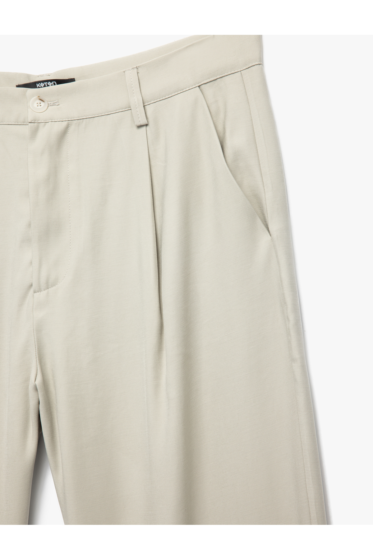 Koton Oversize Viskon Cep Detaylı Rayon Pileli Kumaş Pantolon görsel 5
