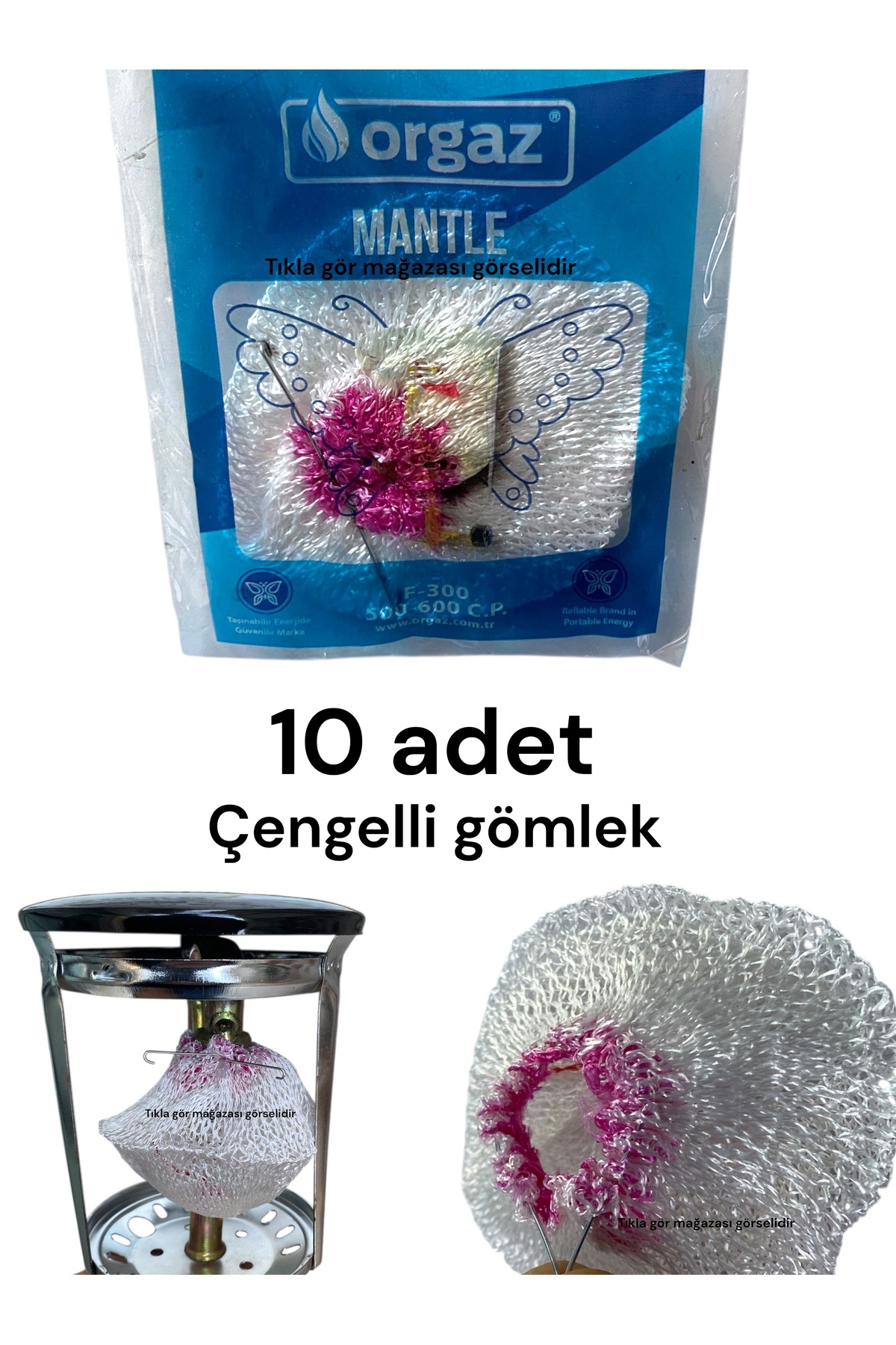 Orgaz Çengelli lüks lamba gömleği Çengelli lüksü fitili küçük tüp kamp lamba gömlek fitil 10 adet