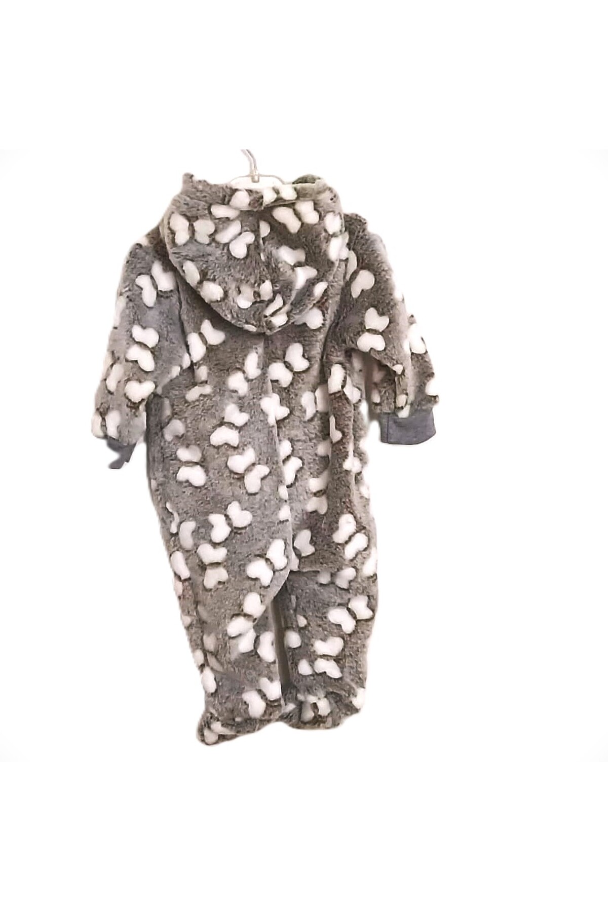 Dandini Kelebek Desenli Kapişonlu Polar Bebe Tulumu fotoğrafı 3 (önizleme)