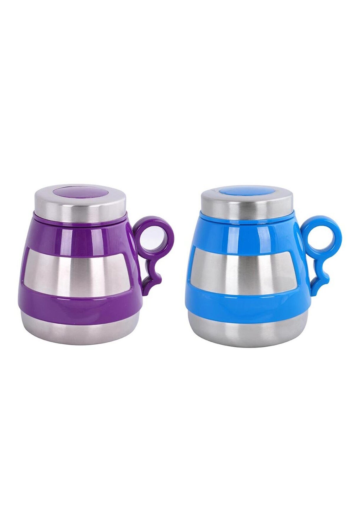 Shop a Way Andoutdoor AND431 İçi Dışı Çelik Plastik Desenli Kupa Mug, Mavi/Mor