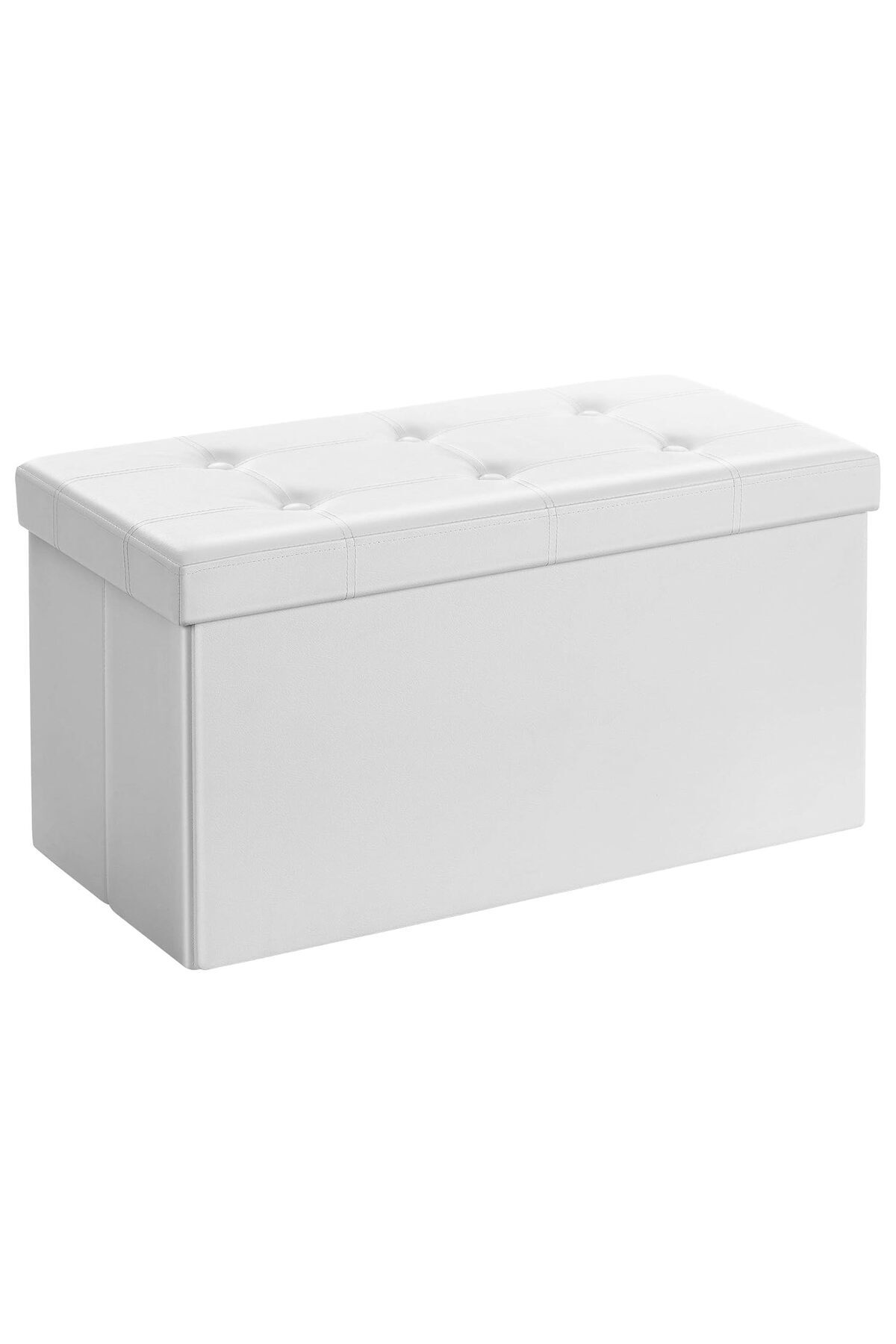 Delixa SONGMICS Tabure, 80 Litre, Saklama Kutusu, Ayak Taburesi, Katlanabilir, 300 Kg Taşıma Kapasitesi, Su