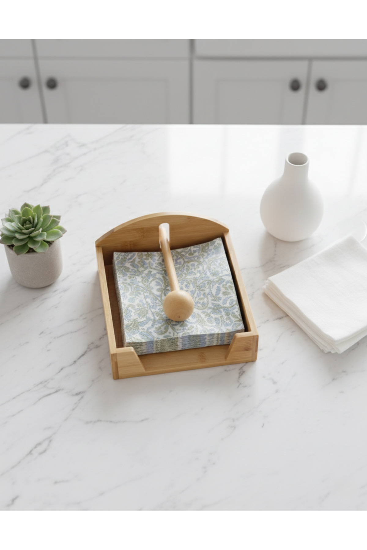 Dia Suport Pentru Șervețele Pătrat Din Bambus 100% Natural 18 X 18 Cm - One Size