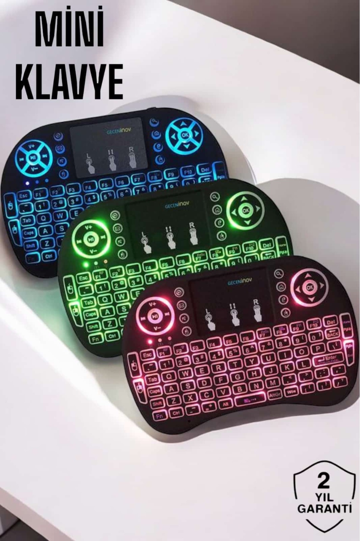 ucuzteknom USB Bağlantılı Mini Q Klavye Işıklı Tüm Cihazlara Uyumlu