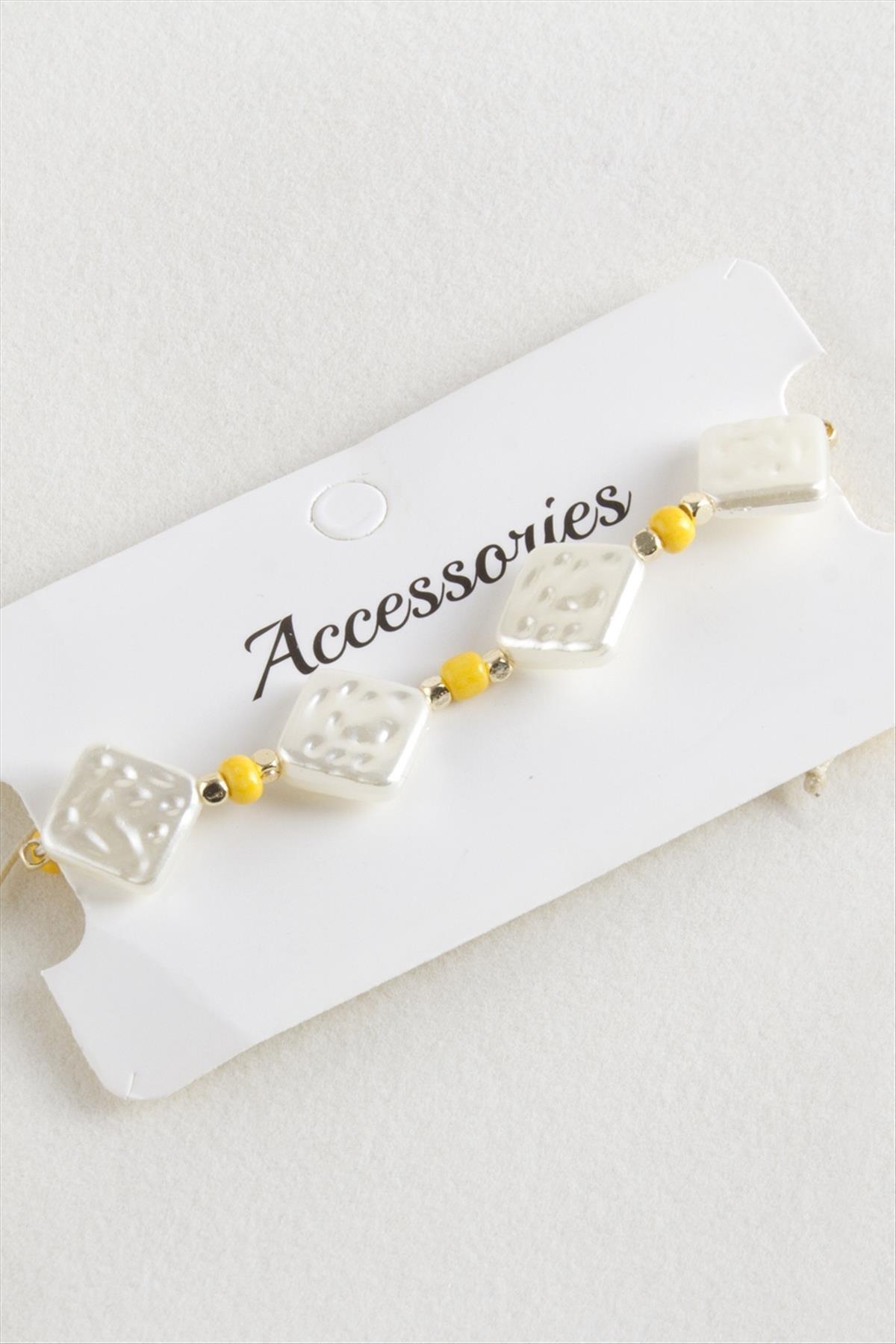 fantastik store Baklava Boncuk İnci Makrome İp Bileklik