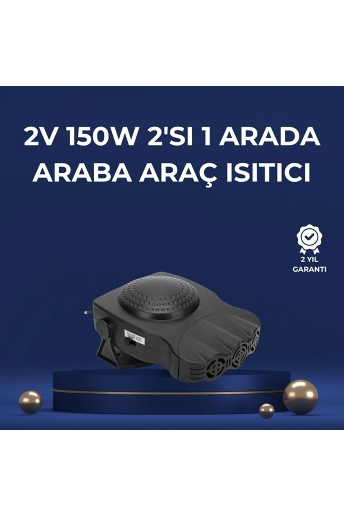 shopwave 3'ü 1 Arada Araç İçi Isıtıcı Fan | 12V Prizli, Buz Çözücü, Temiz Ha ve Hızlı Isıtma Özellikli