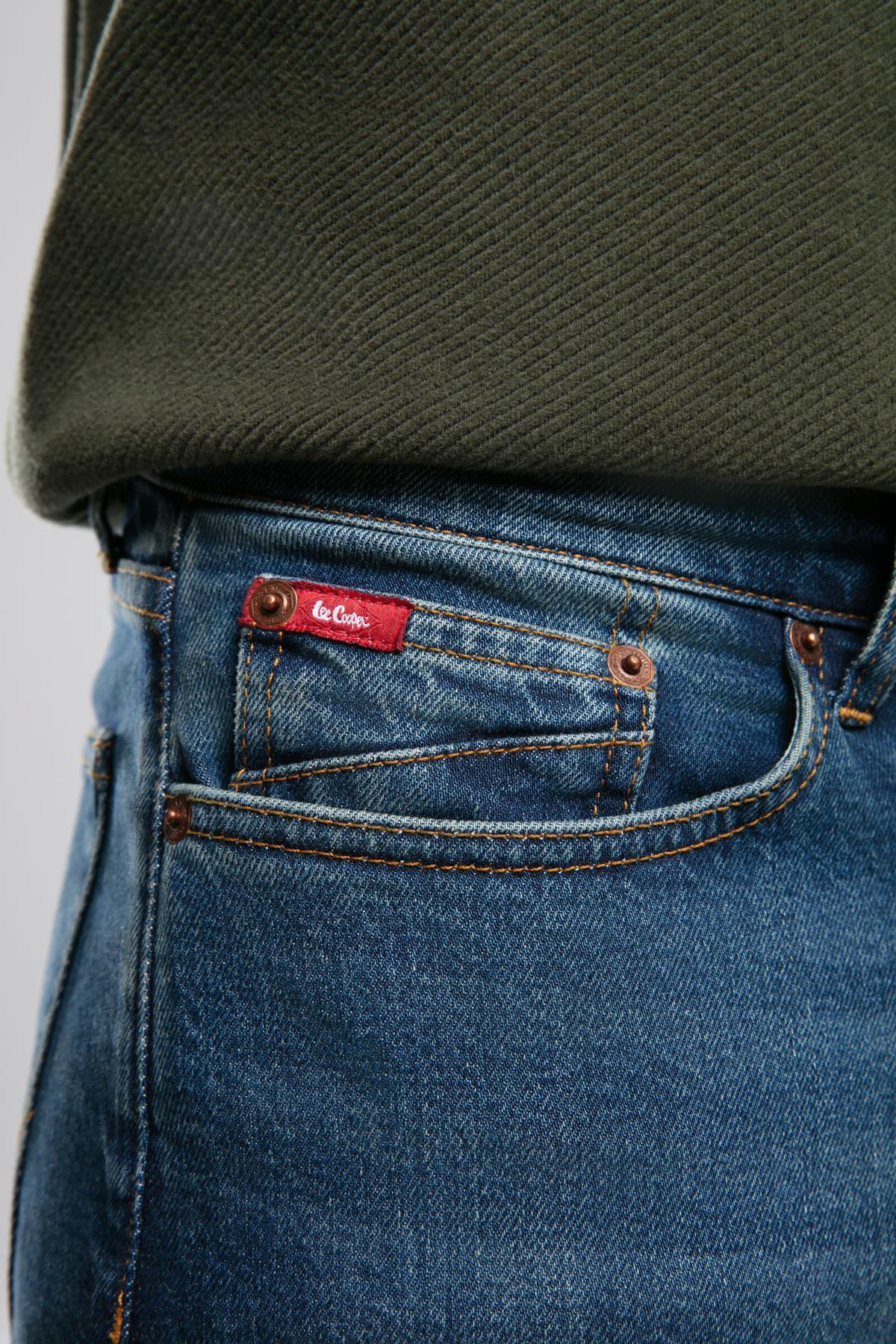 Lee Cooper Harry Orta Bel Düz Kesim Düz Paça Erkek Jean Pantolon Hancock Mid Blue görsel 2