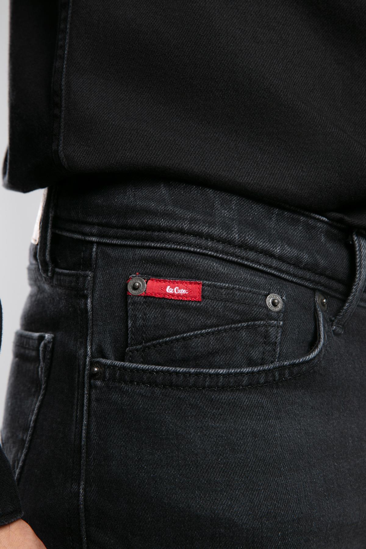 Lee Cooper  Harry Orta Bel Düz Kesim Düz Paça Siyah Erkek Jean Pantolon - Görsel 5