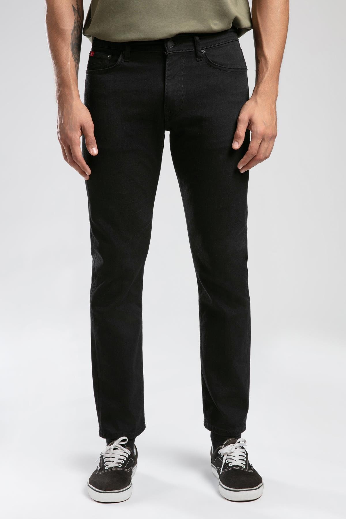 Lee Cooper  Harry Normal Bel Normal Kesim Düz Paça Siyah Erkek Jean Pantolon - Görsel 2
