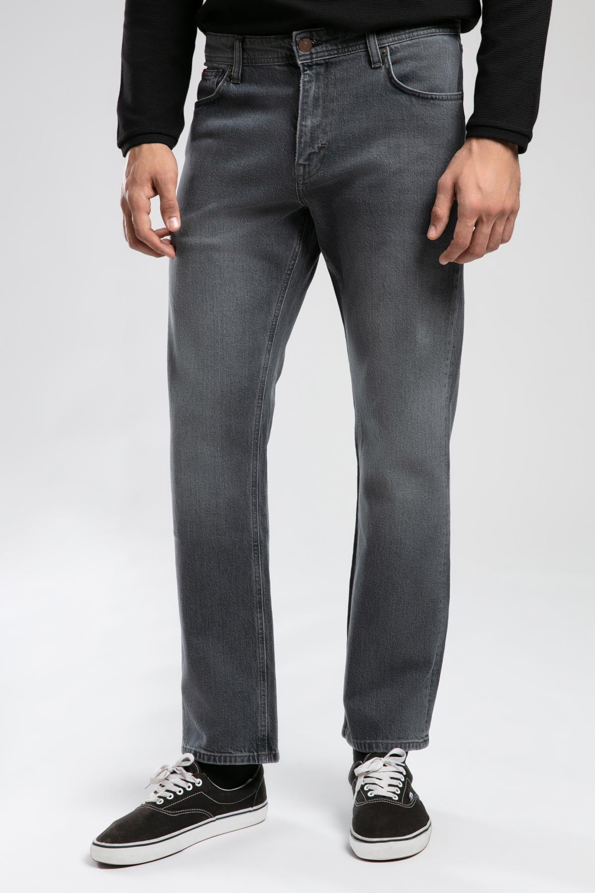 Lee Cooper Yüksek Bel Straight Gri Erkek Denim Pantolon 261 LCM