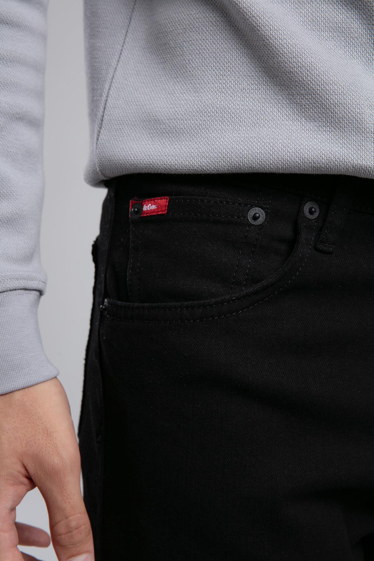 Lee Cooper  Ricky Yüksek Bel Düz Kesim Düz Paça Siyah Erkek Jean Pantolon - Görsel 4