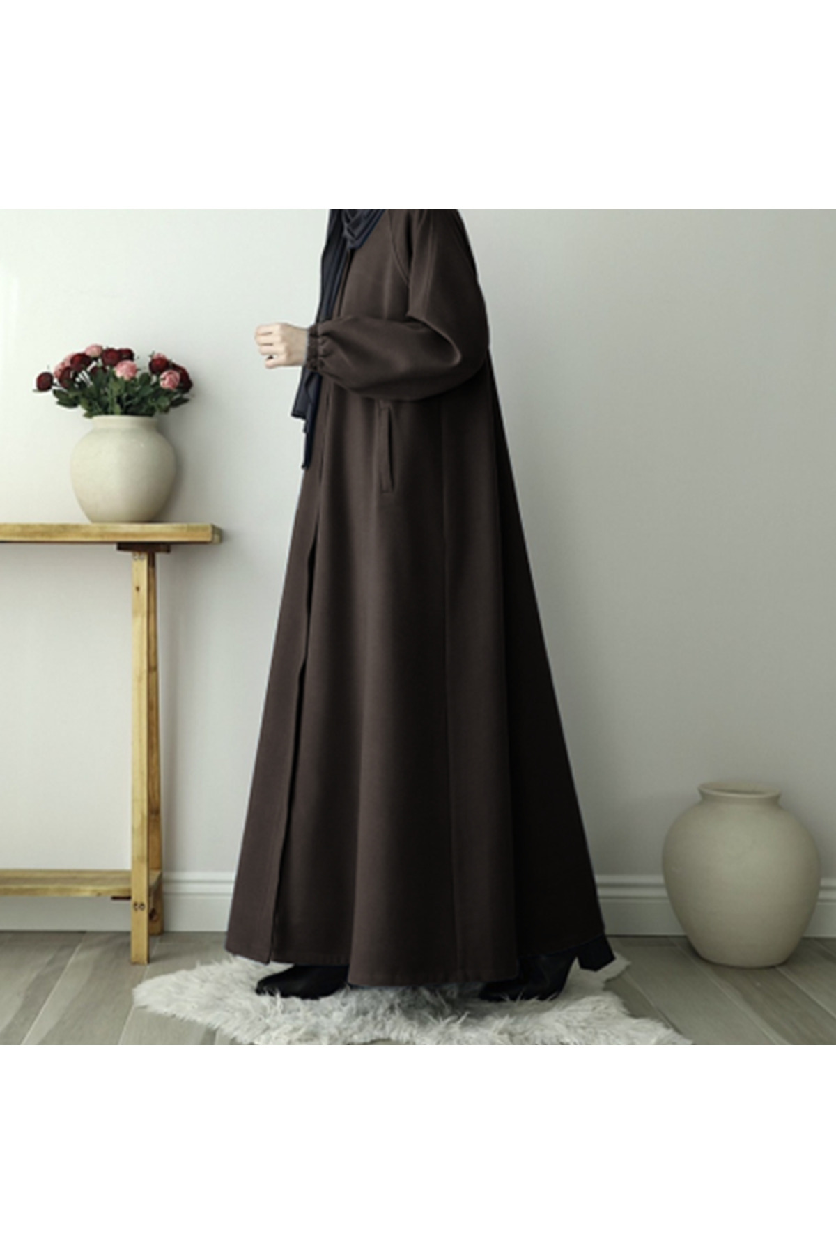 Berel Moda  Tüylenmeme Garantili İthal Astarlı Kaşe Kaban-ACI KAHVE - Görsel 4