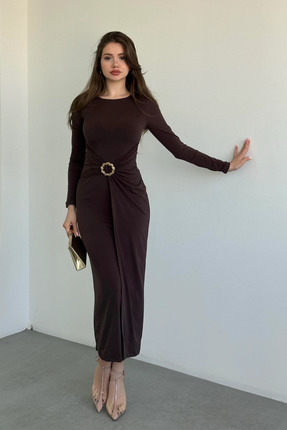 Look Kadıköy MELONİ Aksesuarlı Sandy Elbise