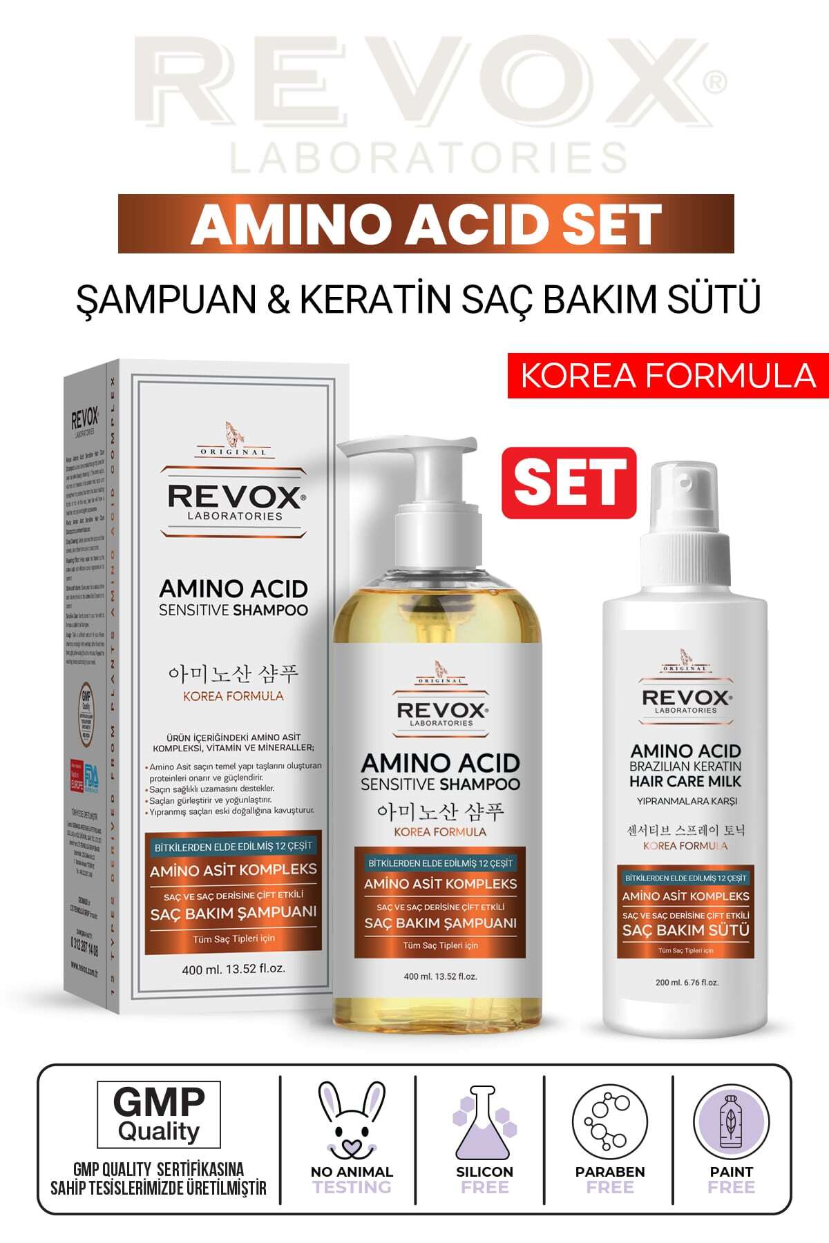 Revox Amino Asit Saç Bakım Onarıcı, Nemlendirici, Dökülme Karşıtı