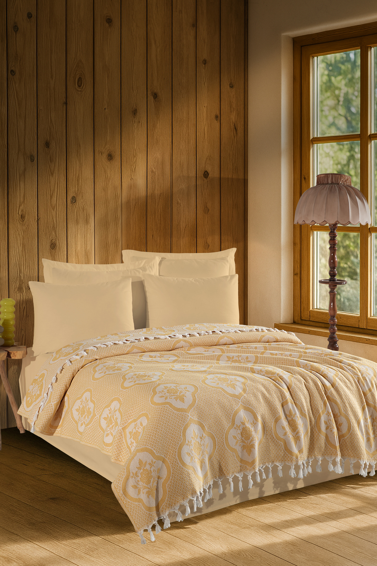 Multipurpose Quilting Set Double Rose Mustard (3 Pieces)