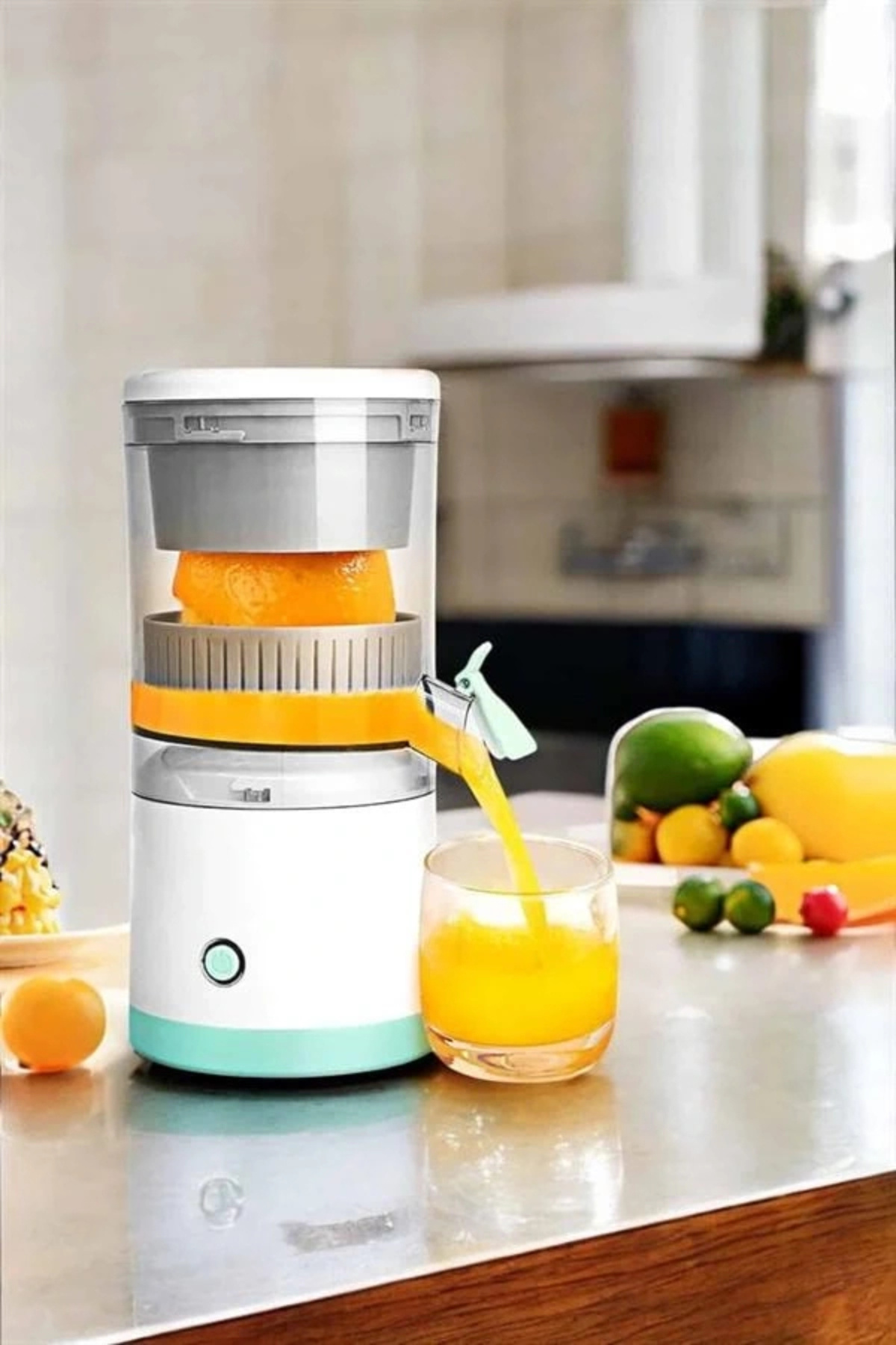 shopwave Katı Meyve Sıkacağı Taşınabilir USB Şarjlı Pratik Paslanmaz Çelik lı